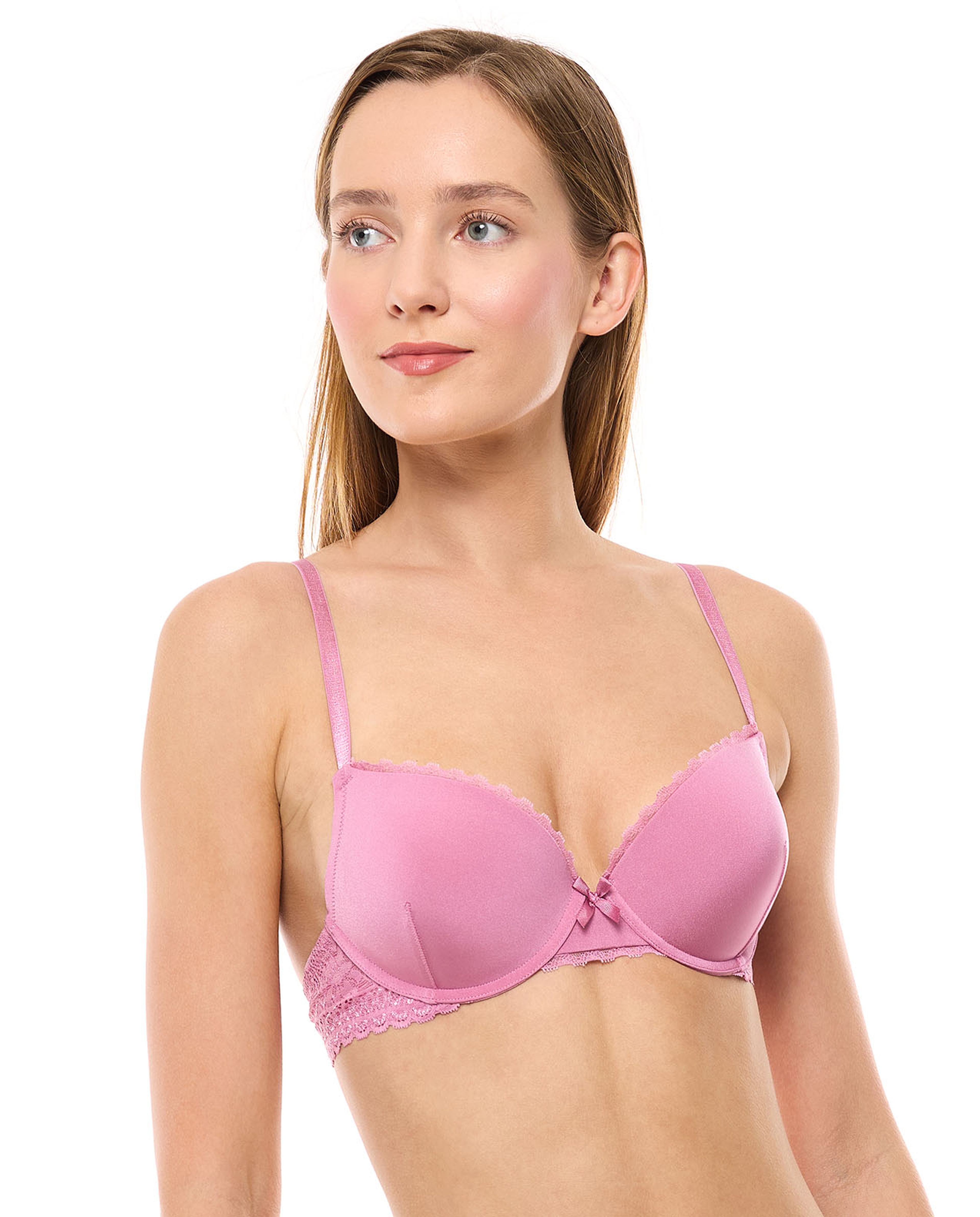 2 Pack Lace Trim Padded Bras