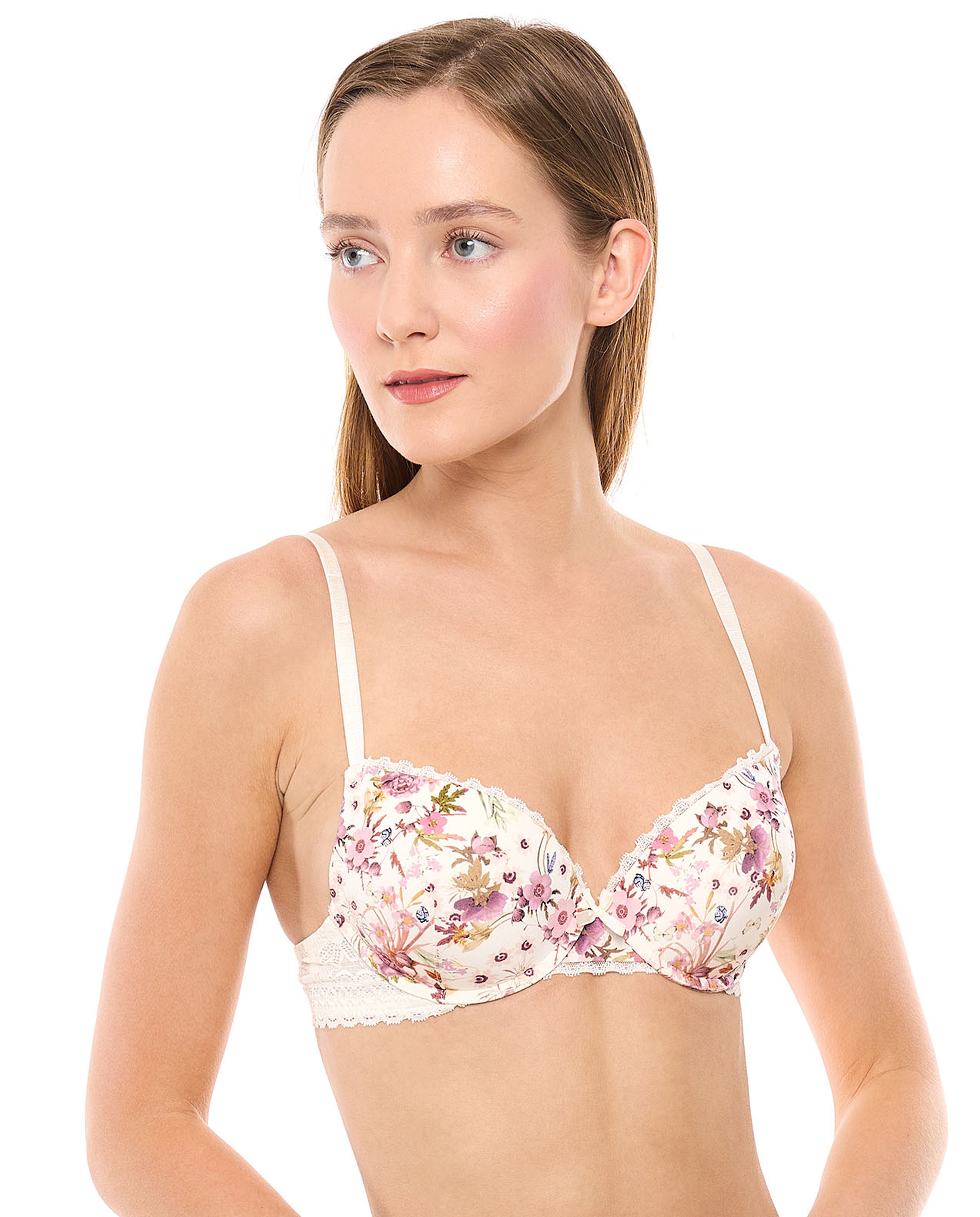 2 Pack Lace Trim Padded Bras