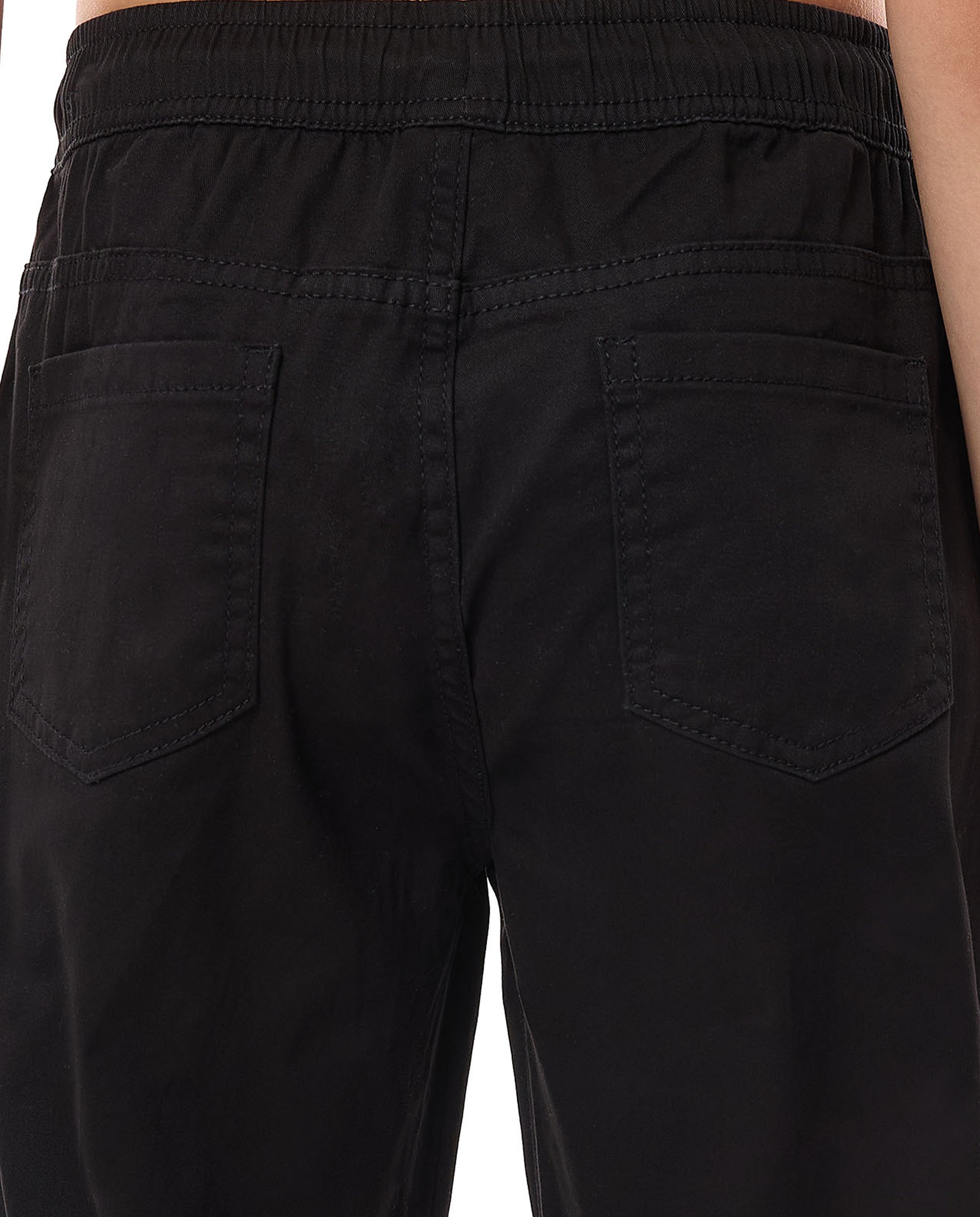 Solid Jogger Pants with Drawstring Waist