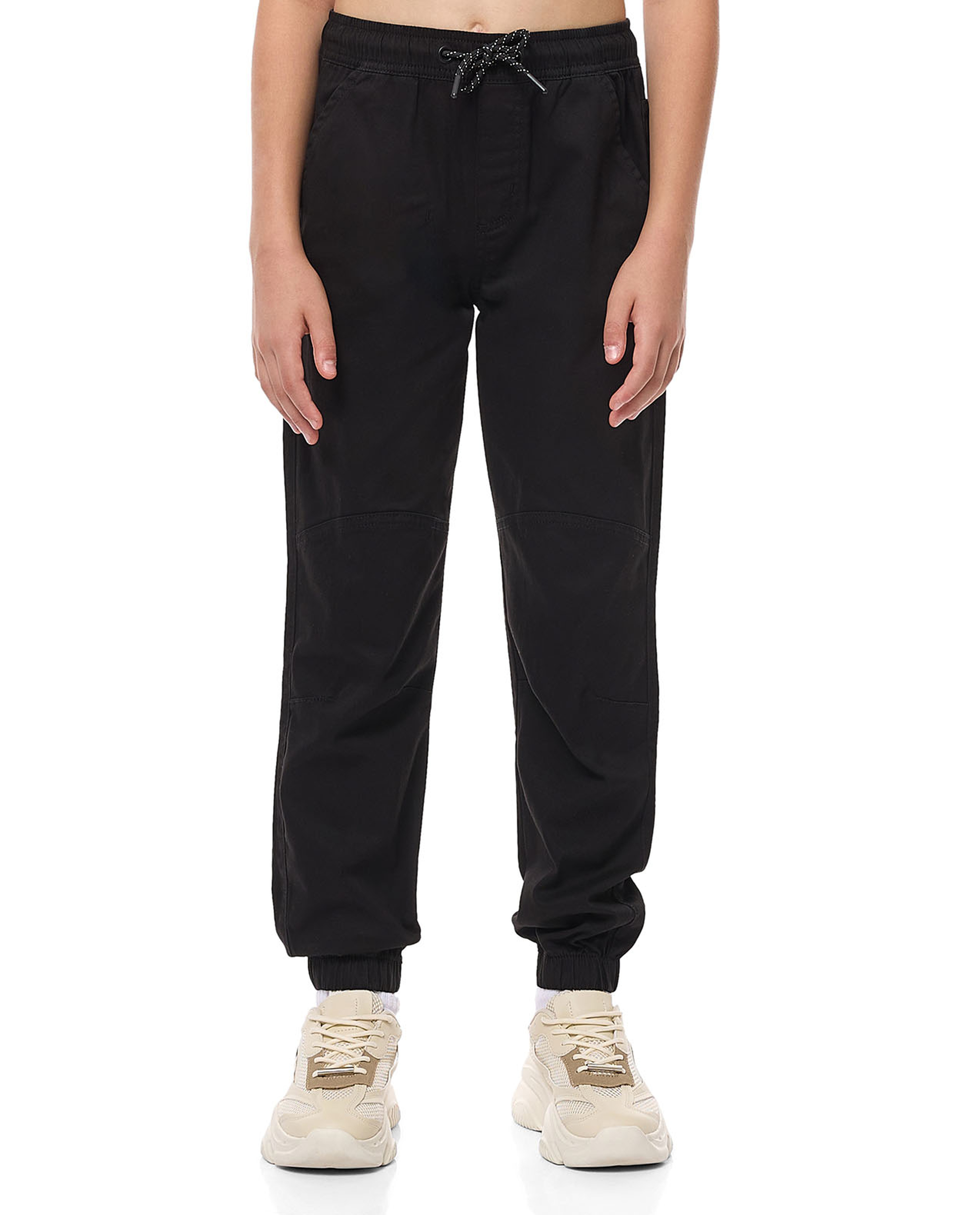 Solid Jogger Pants with Drawstring Waist