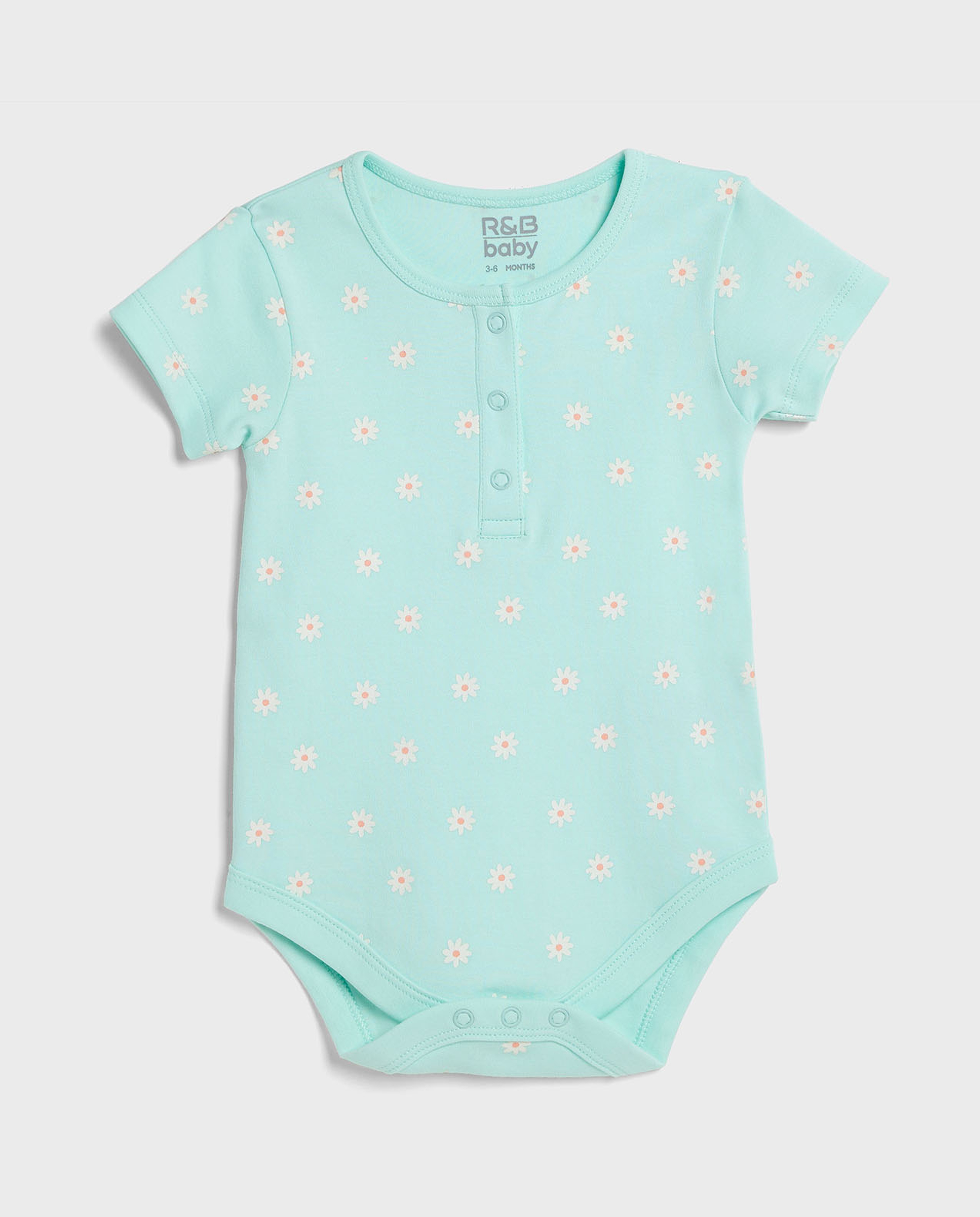 3 Pack Printed Bodysuits with Short Sleeves