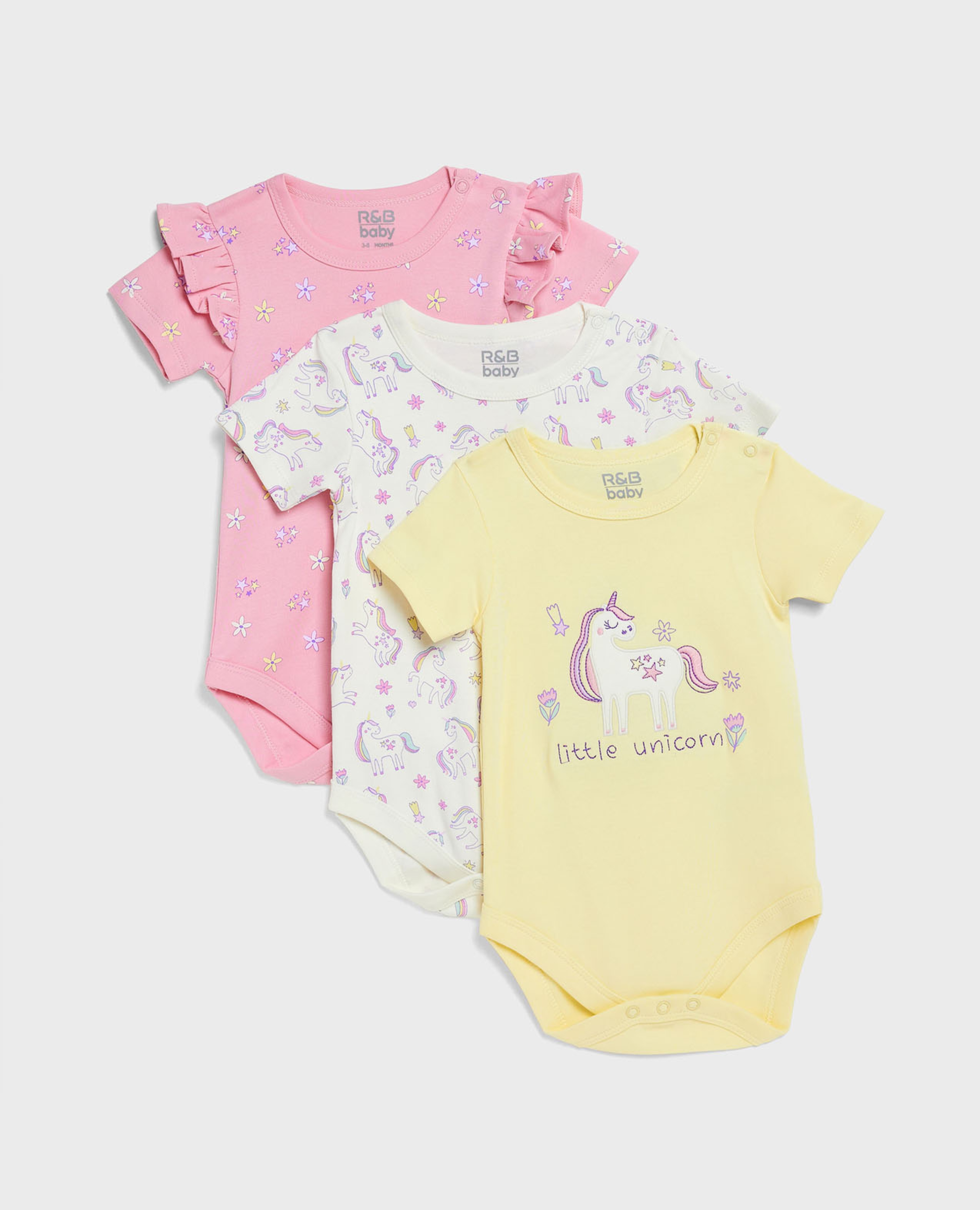 طقم بوديسوت بطبعة وأكمام قصيرة - 3 قطع