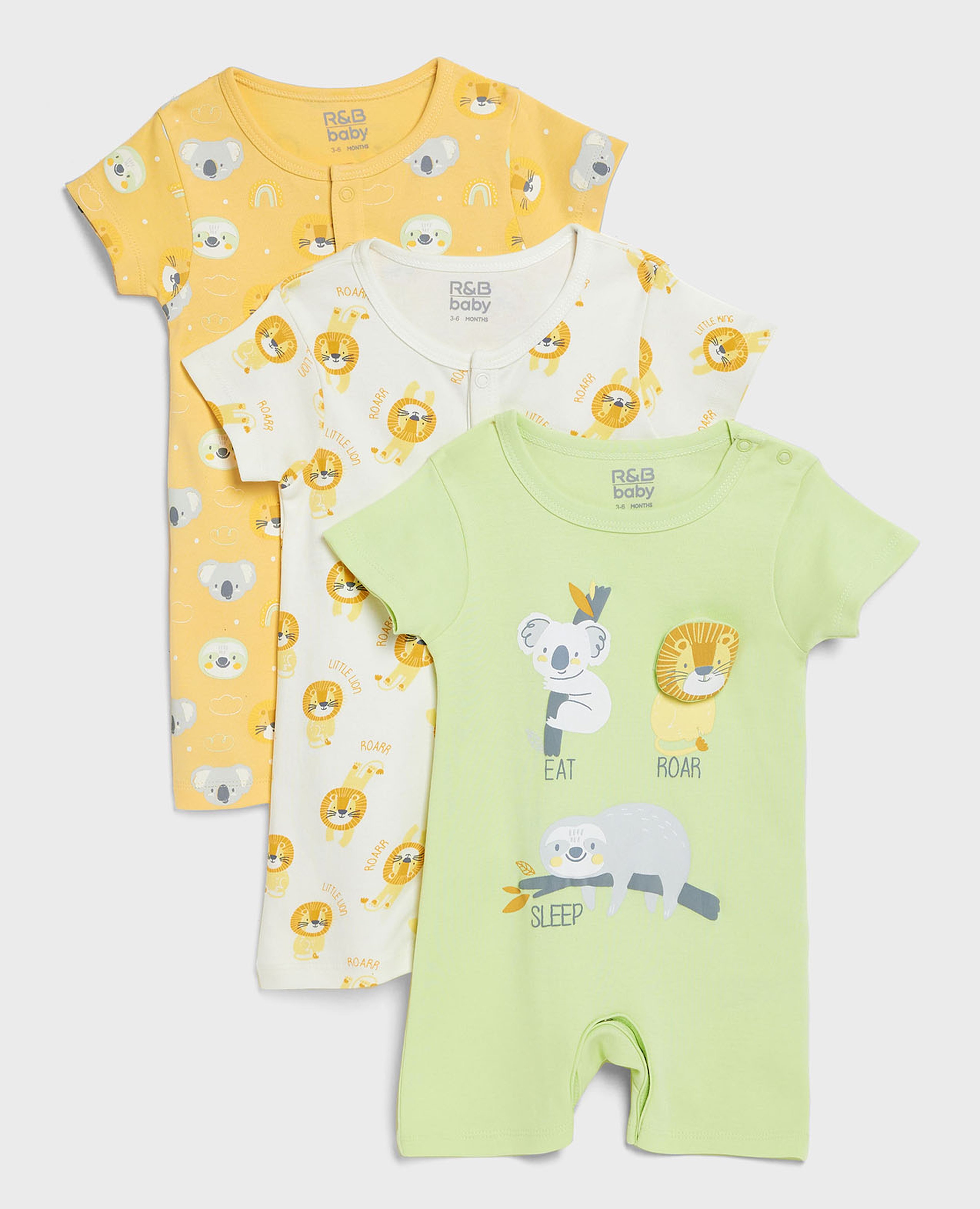 طقم جمبسوت بأكمام قصيرة - 3 قطع