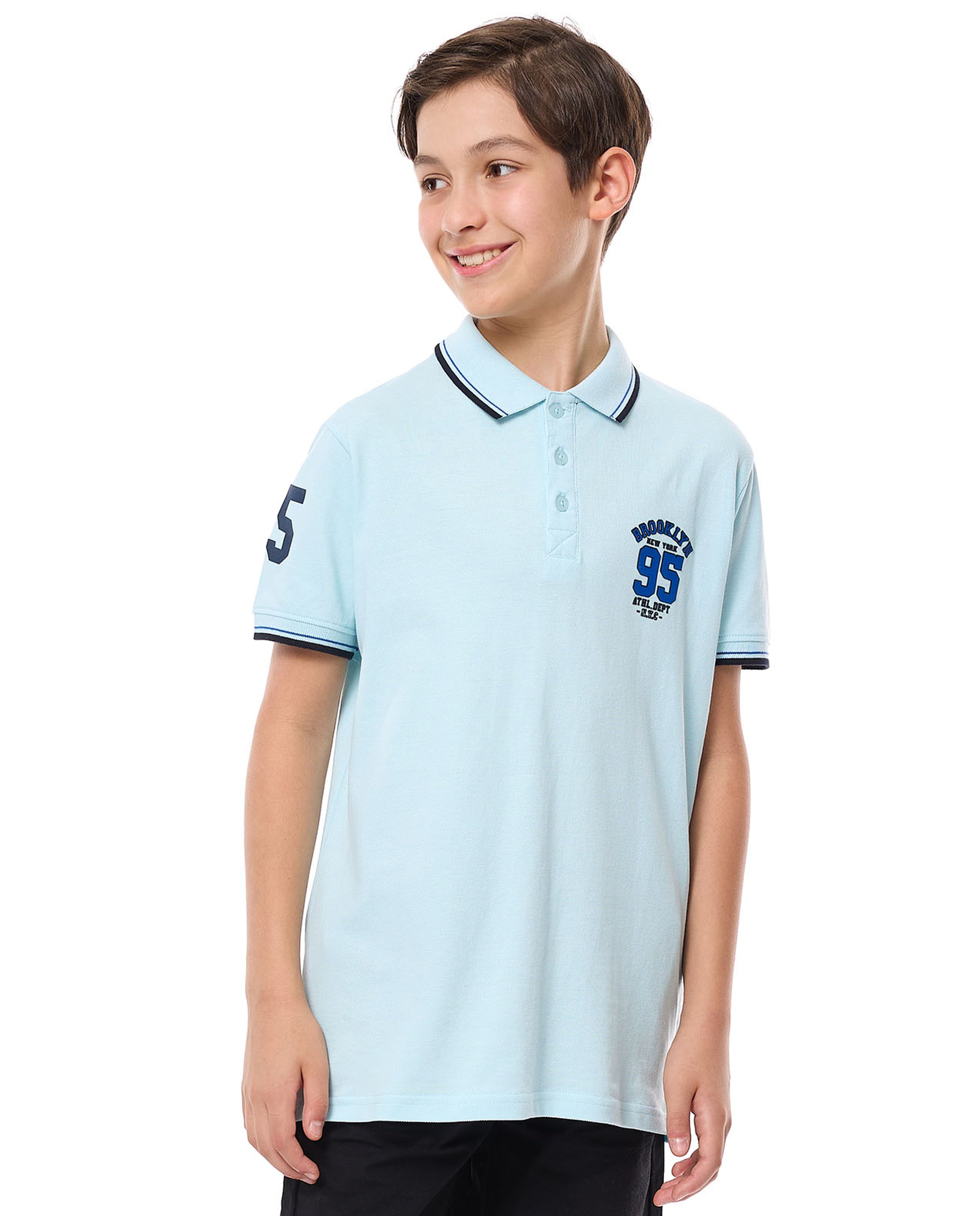 Printed Polo T-Shirt with Short Sleeves