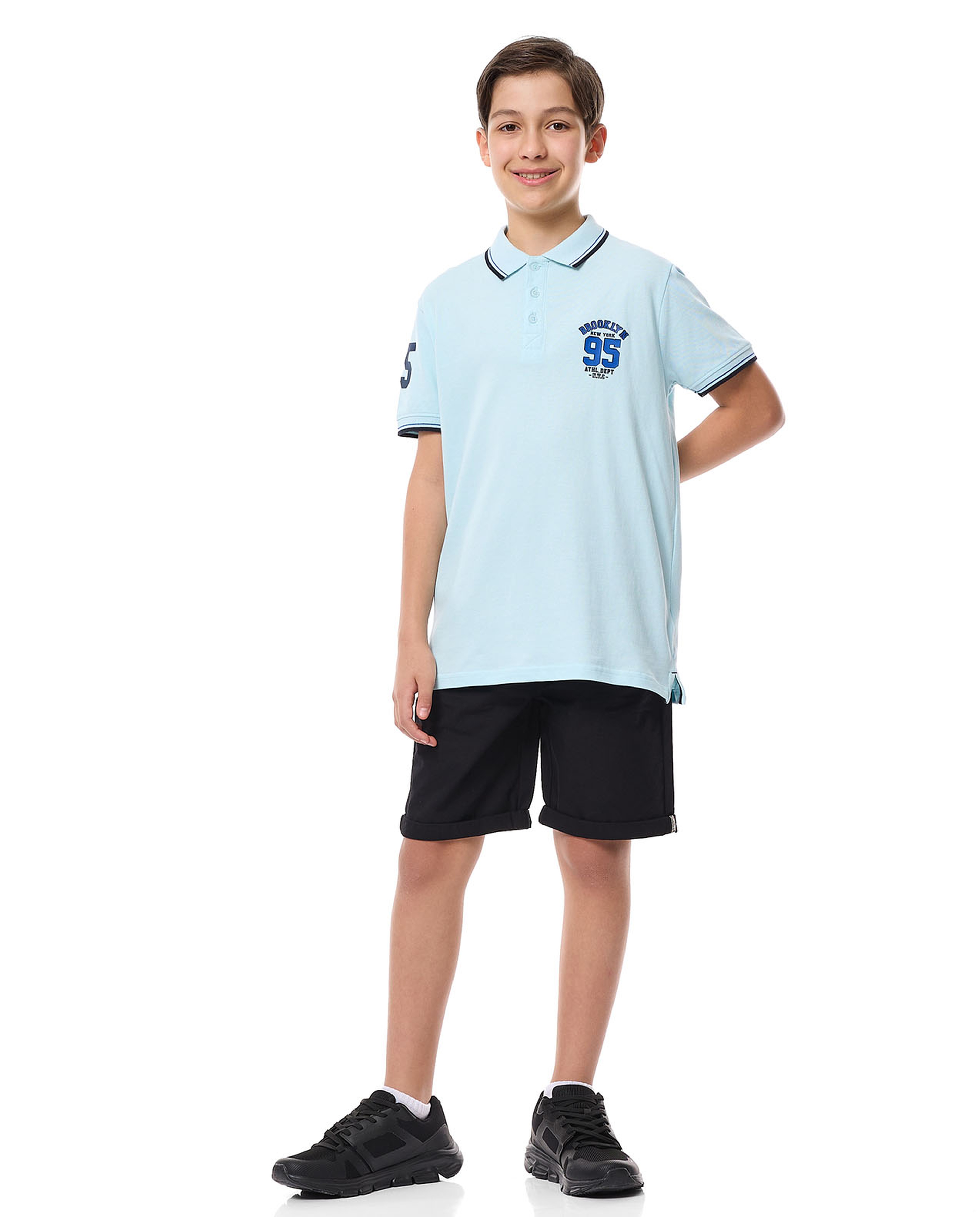 Printed Polo T-Shirt with Short Sleeves