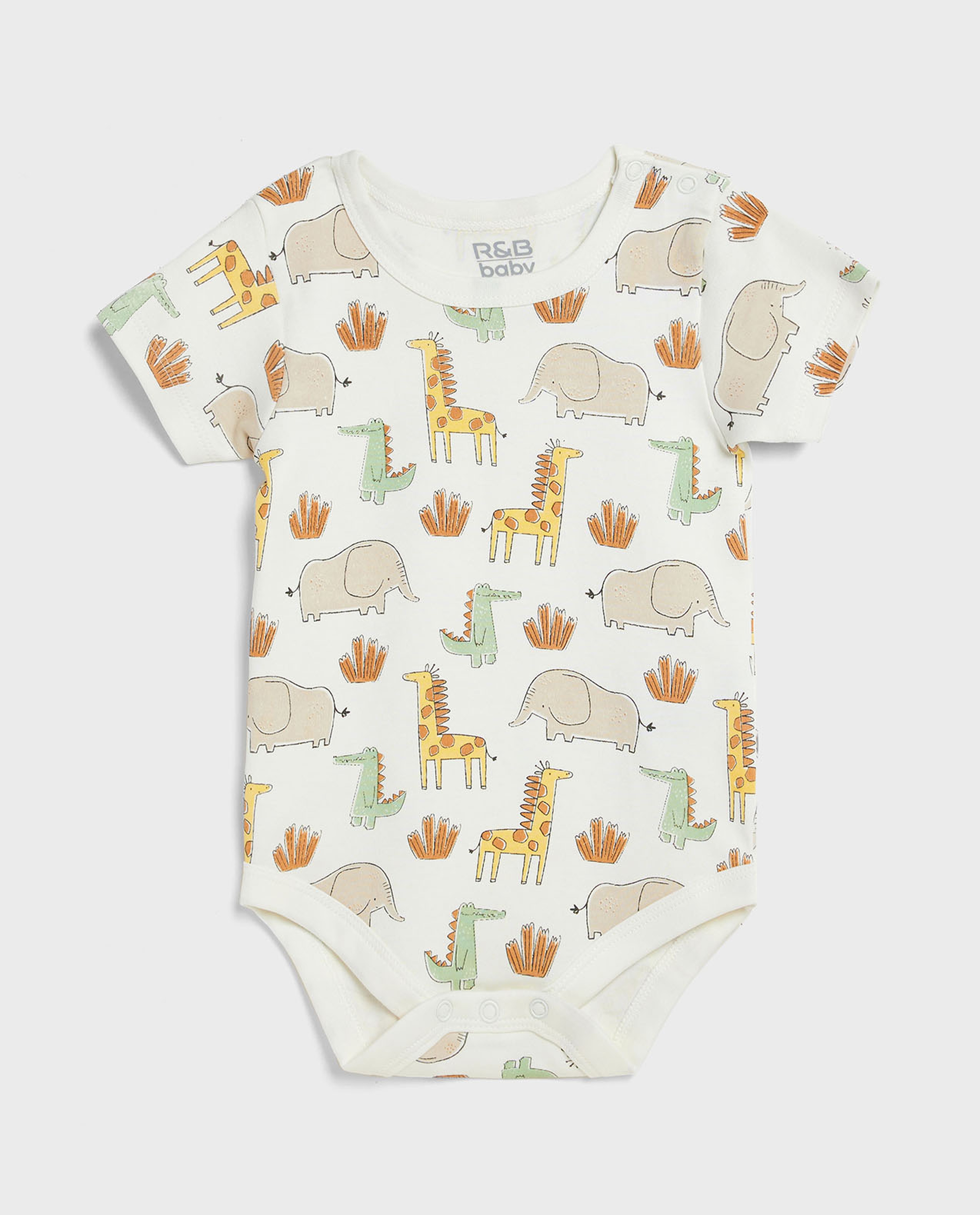 3 Pack Printed Bodysuits with Short Sleeves