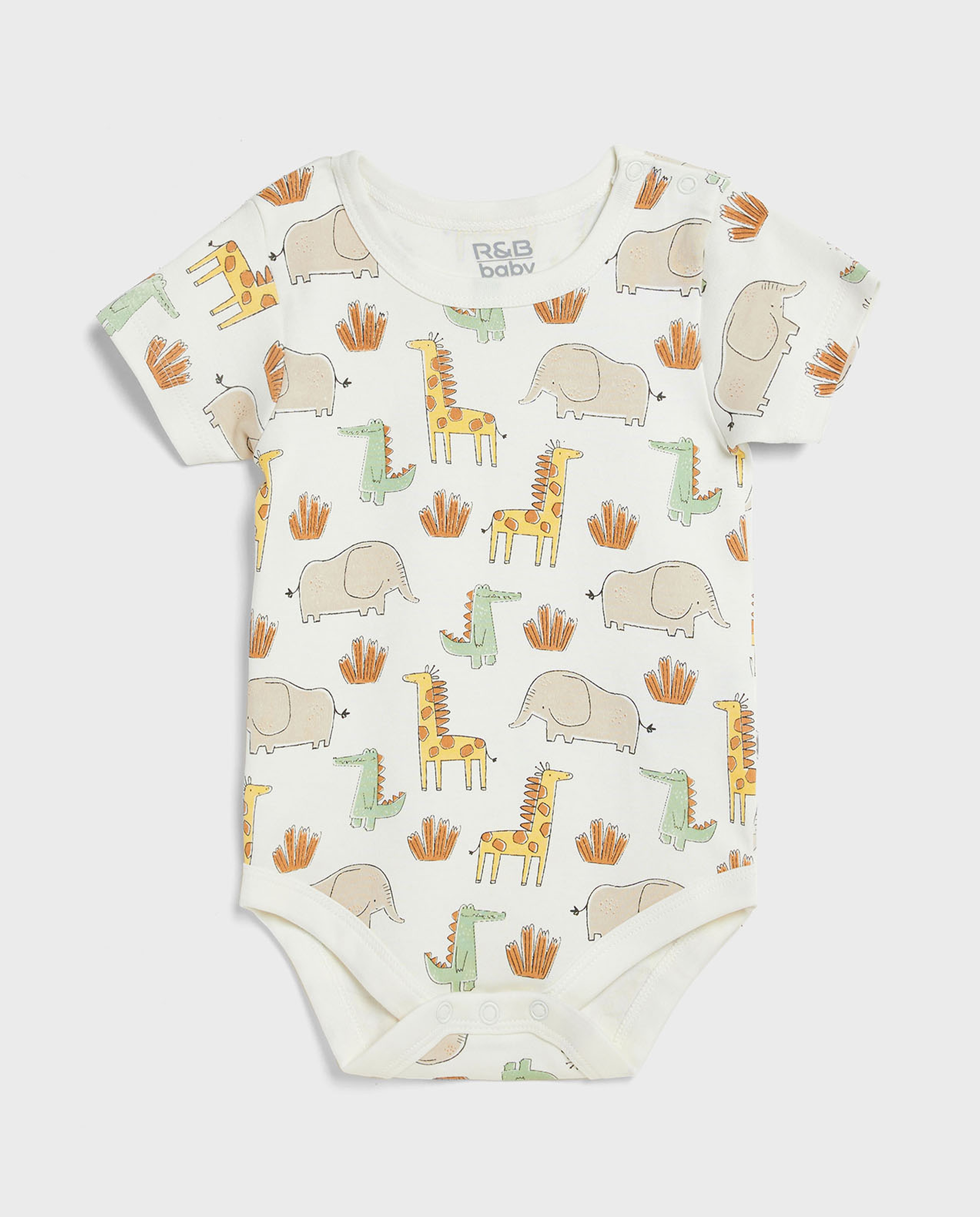 3 Pack Printed Bodysuits with Short Sleeves