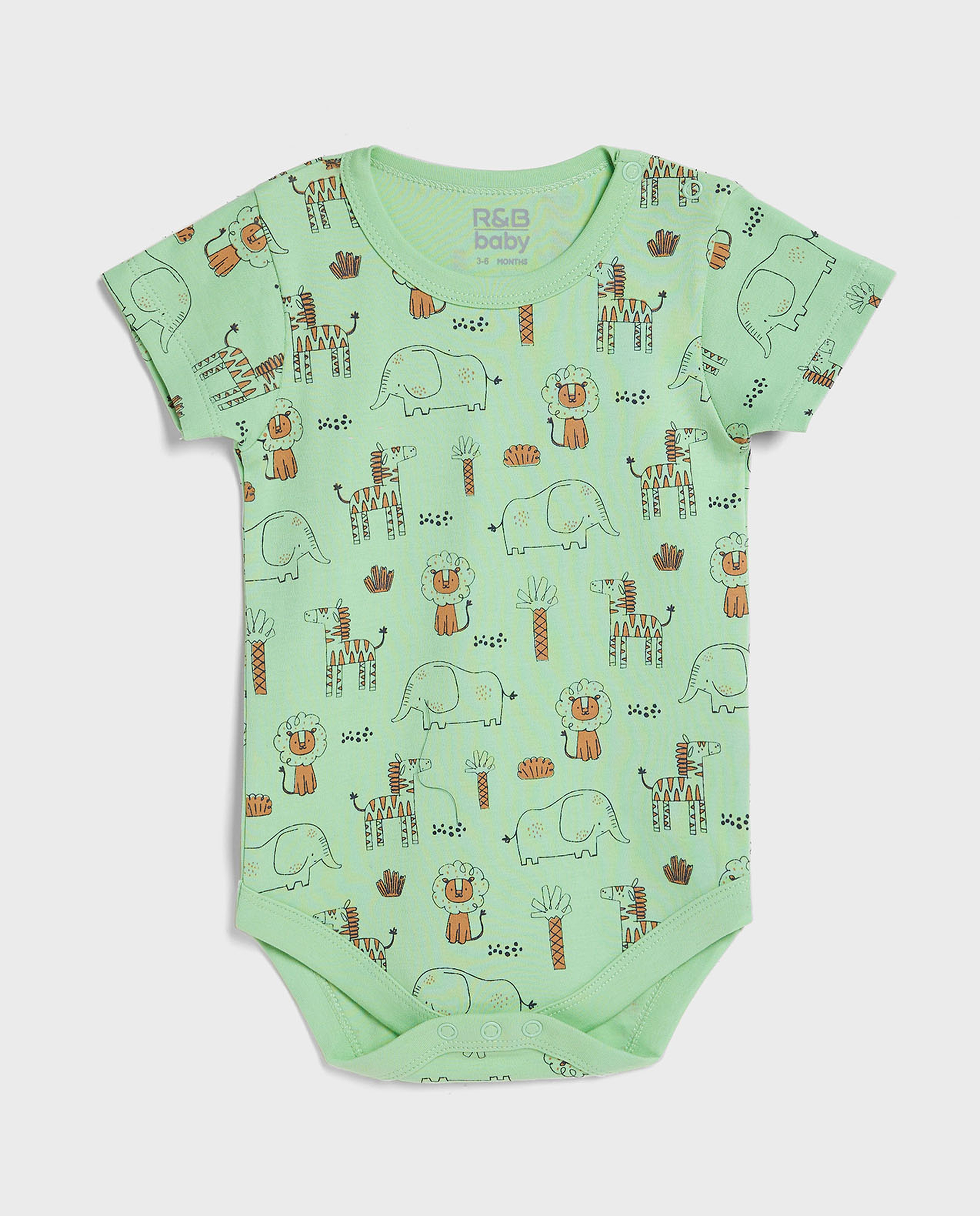 3 Pack Printed Bodysuits with Short Sleeves