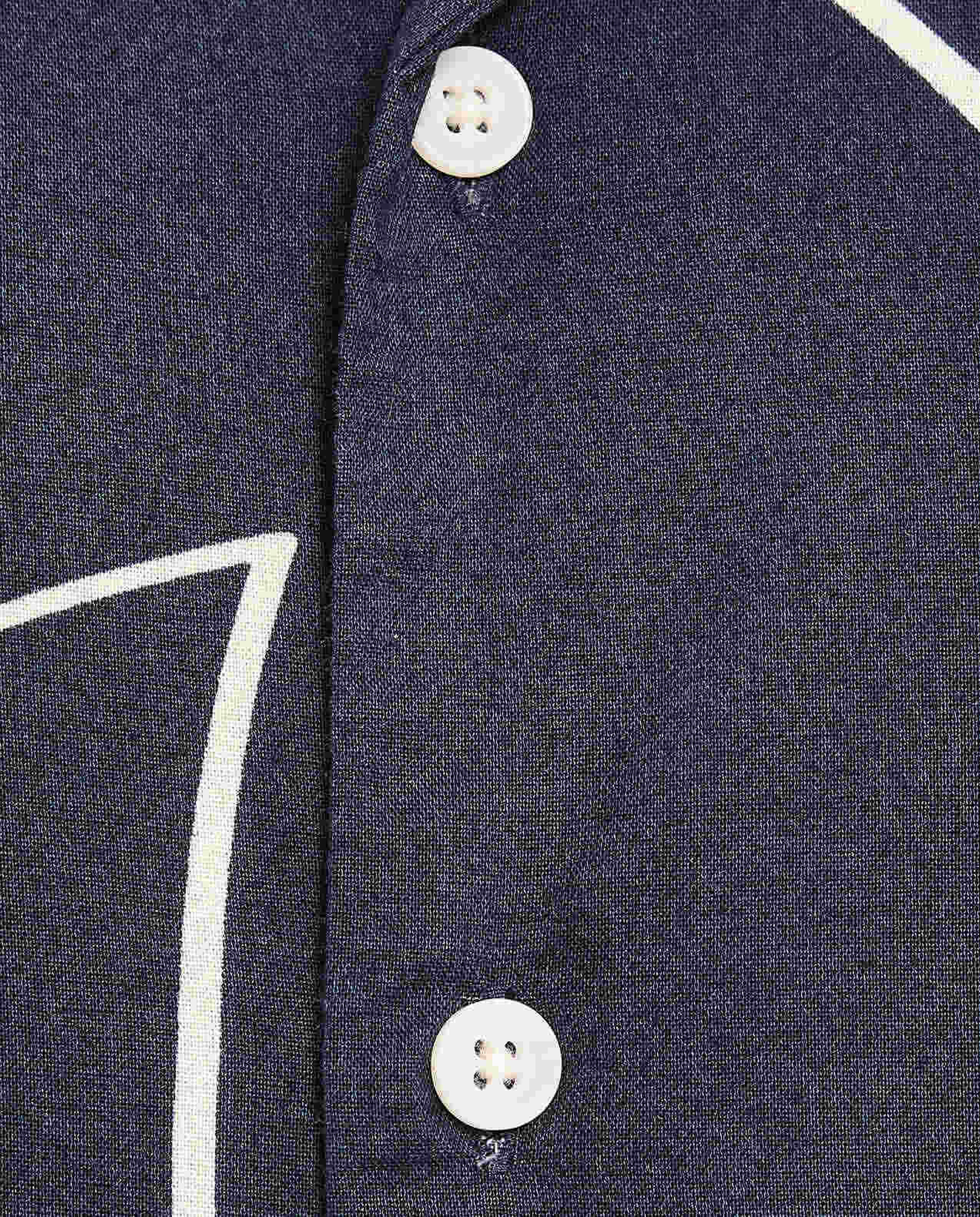 Patterned Shirt with Revere Collar and Short Sleeves