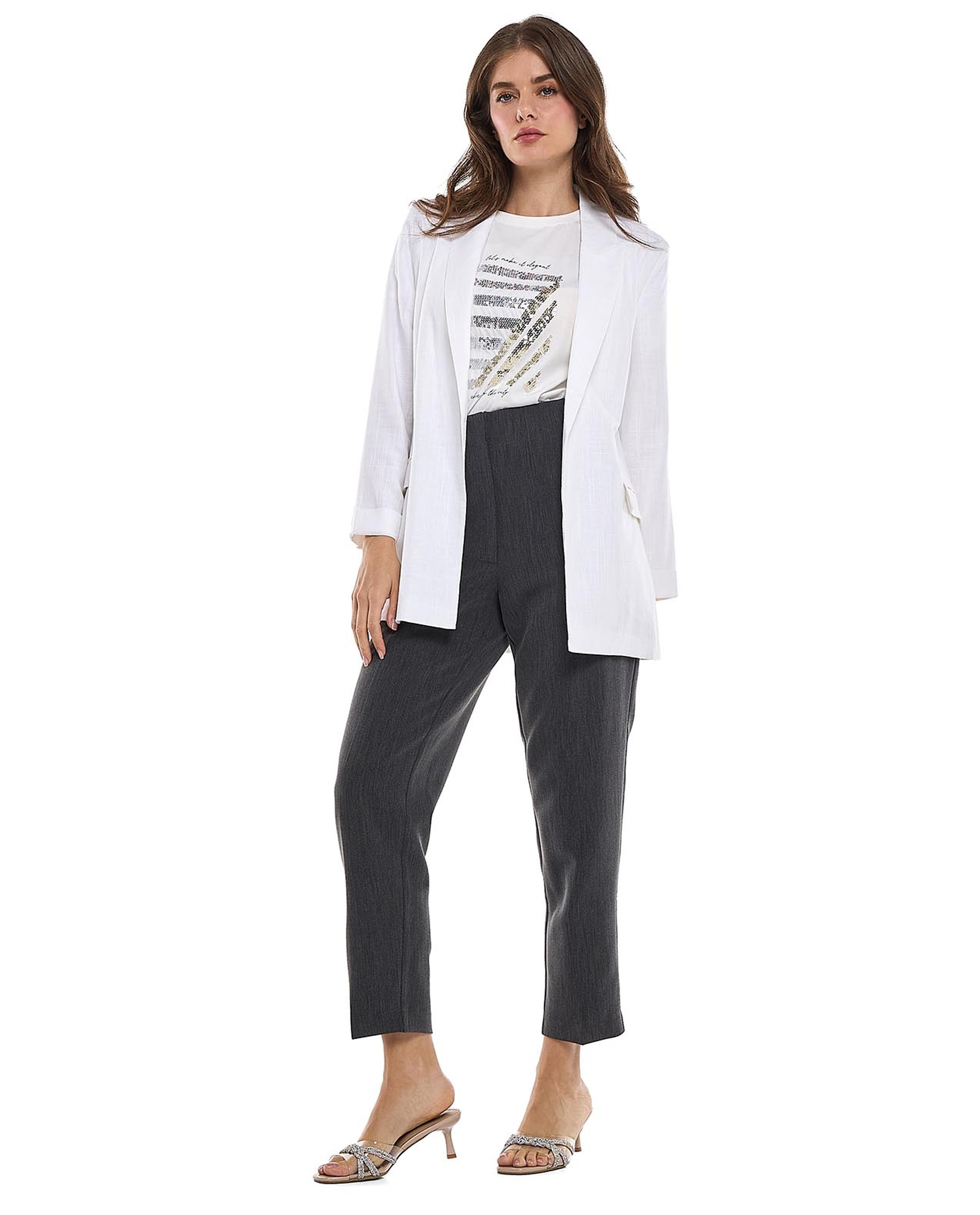 Solid Carrot Fit Trousers