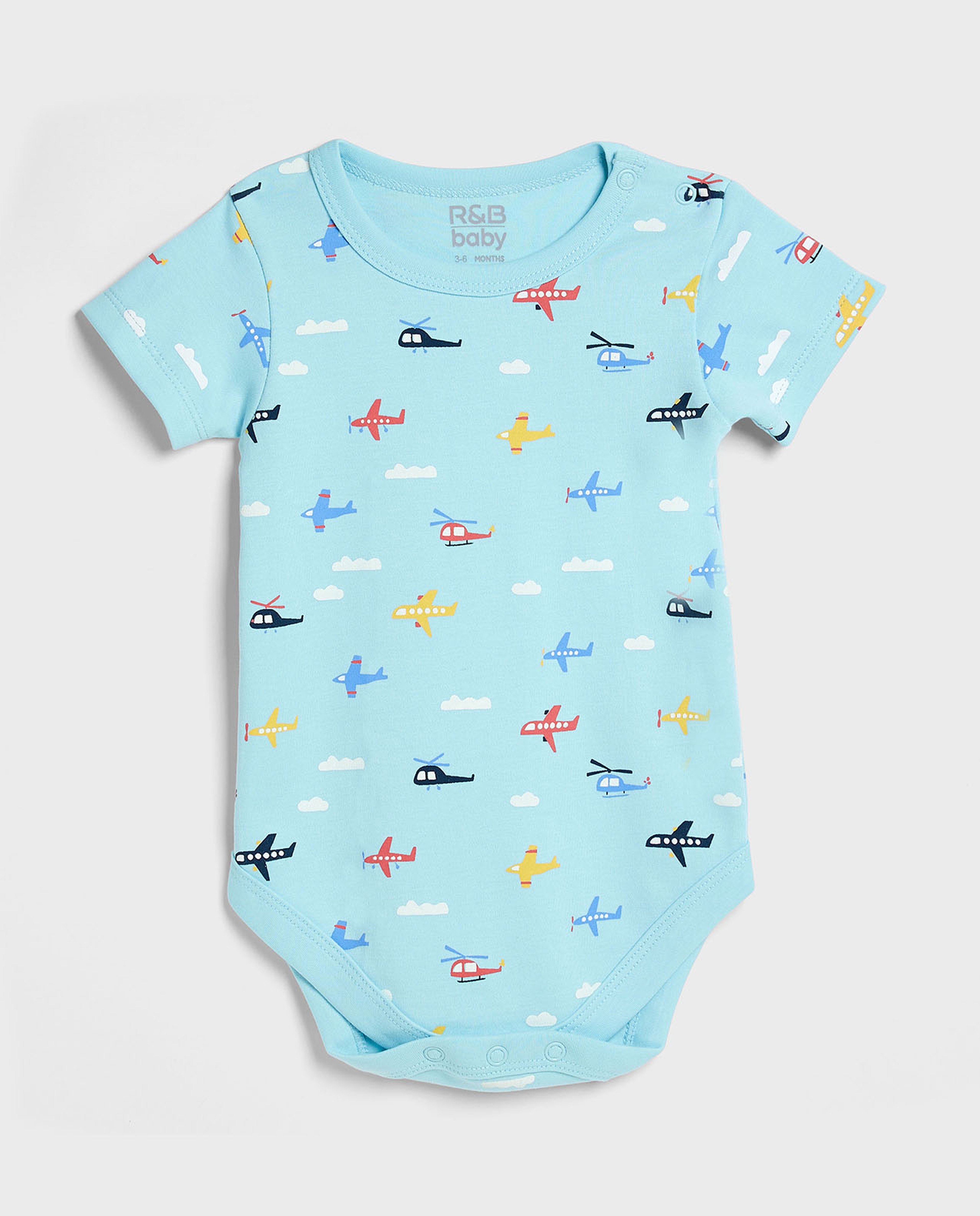 3 Pack Printed Bodysuits with Short Sleeves