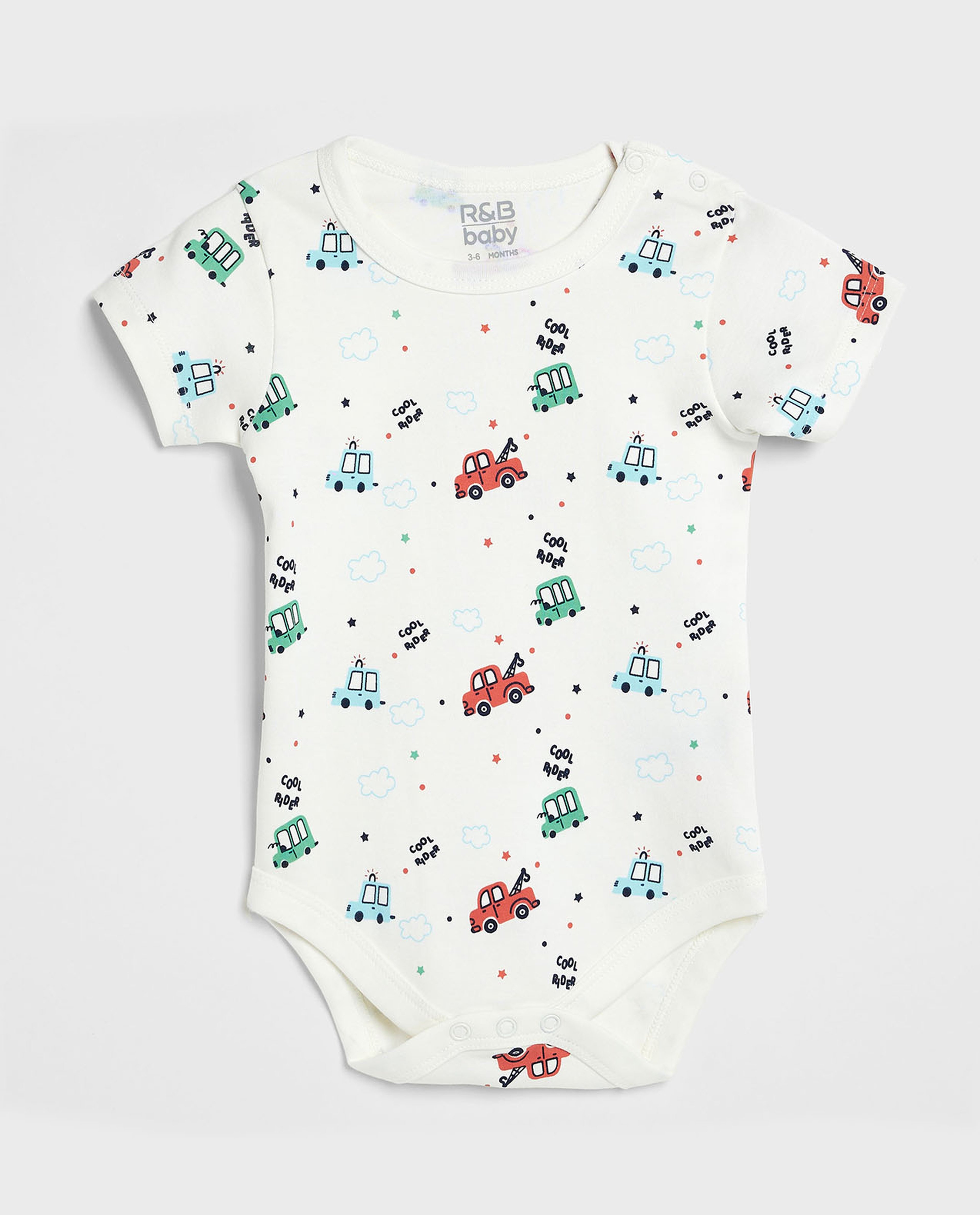 3 Pack Printed Bodysuits with Short Sleeves