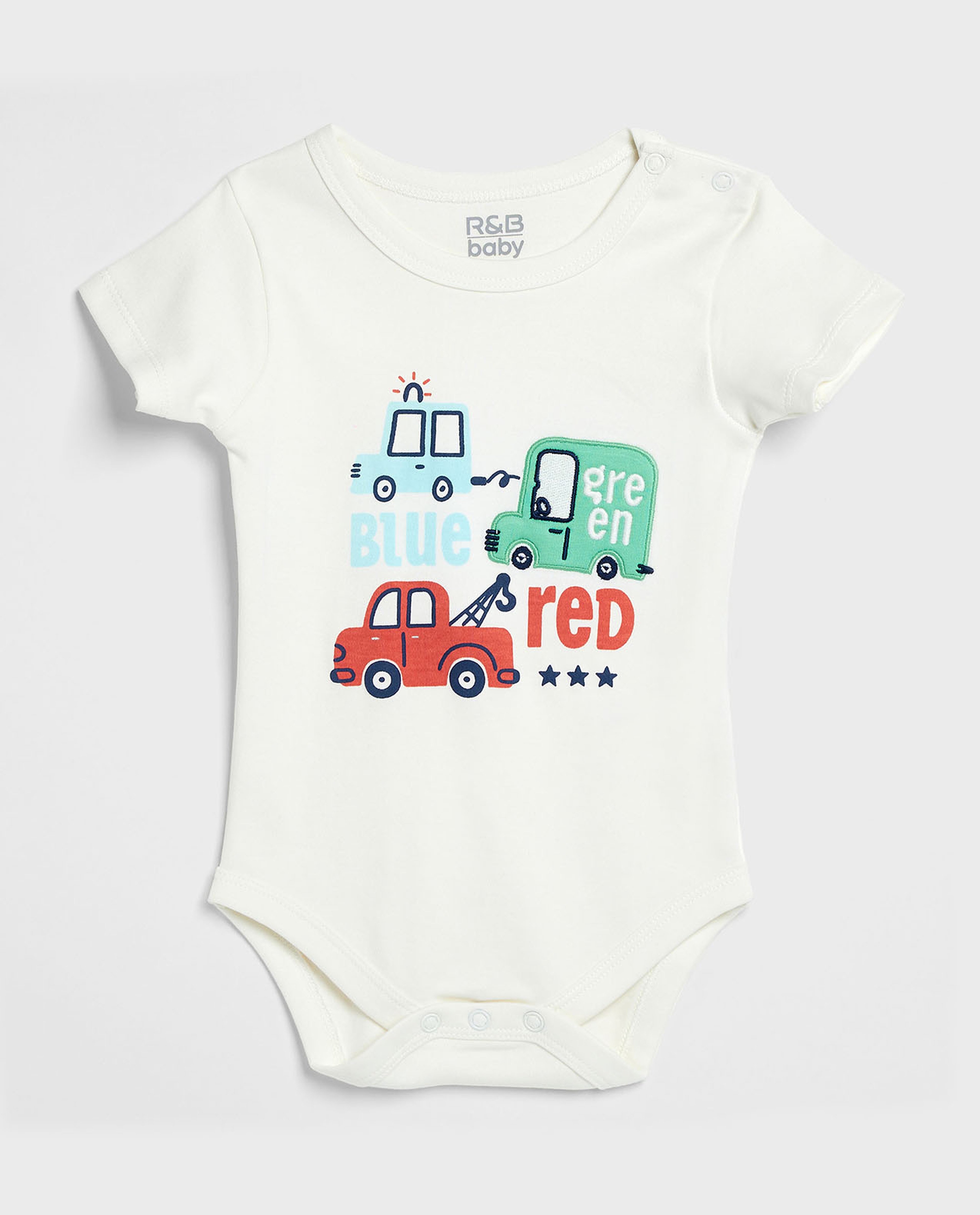 3 Pack Printed Bodysuits with Short Sleeves