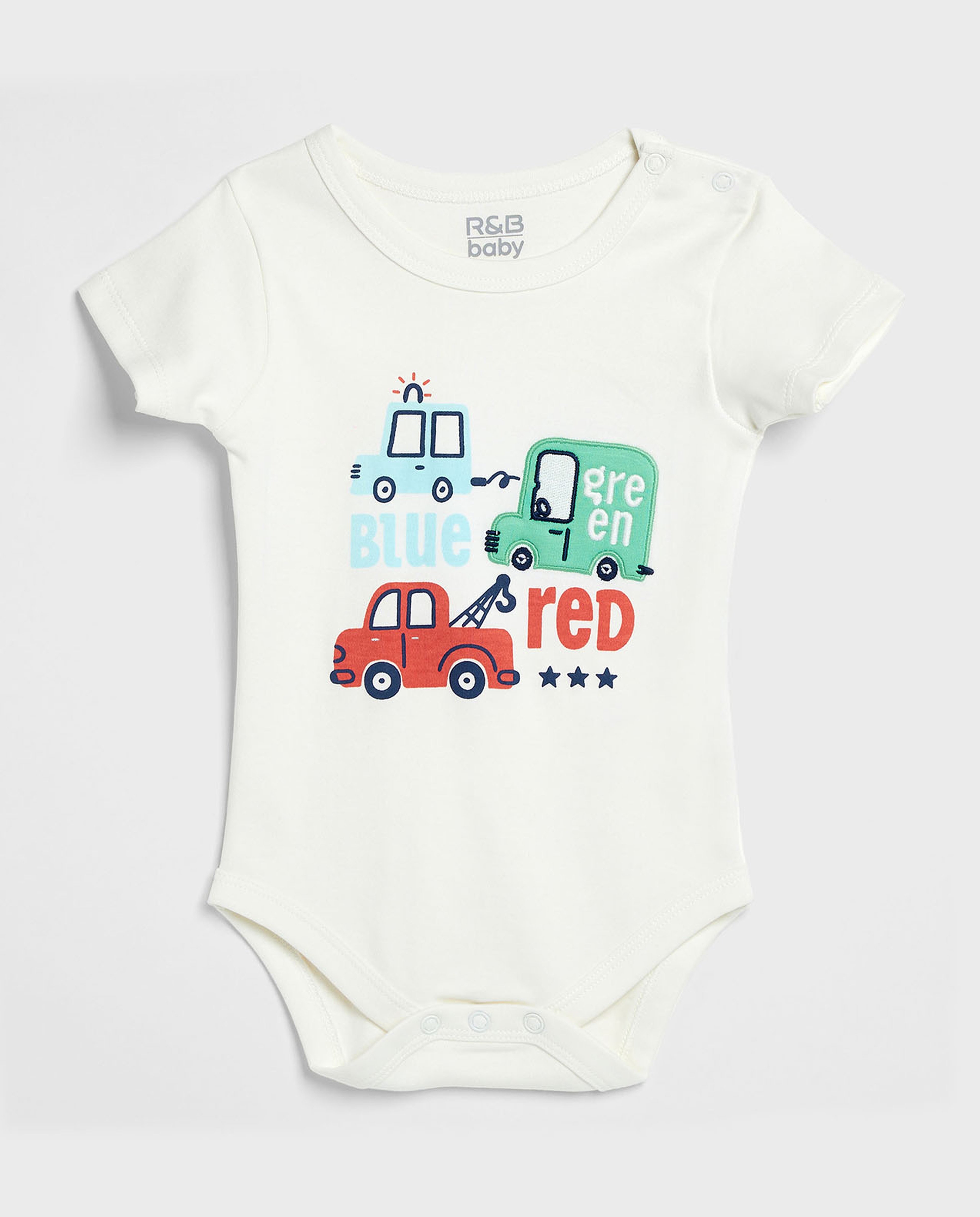 3 Pack Printed Bodysuits with Short Sleeves