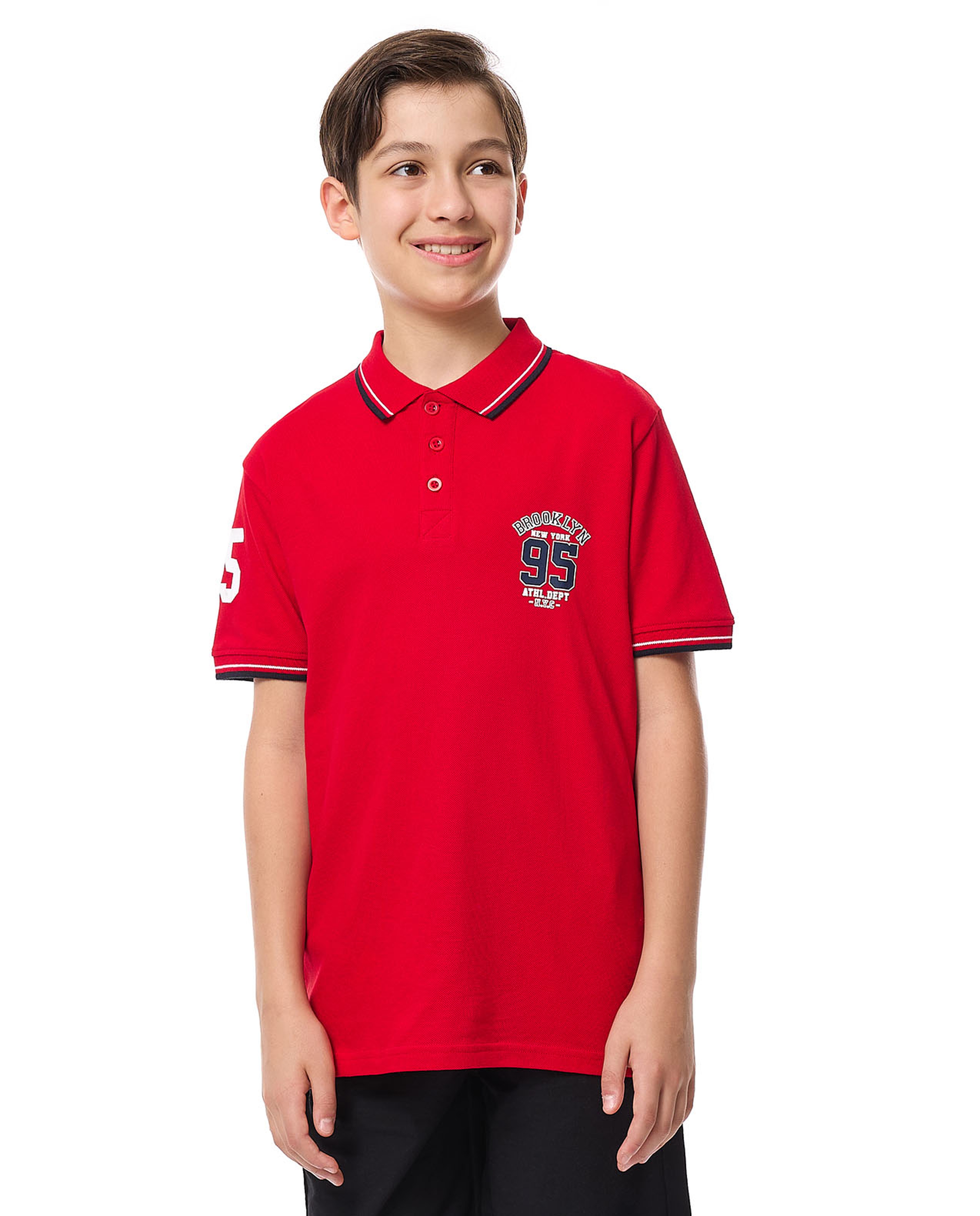 Printed Polo T-Shirt with Short Sleeves
