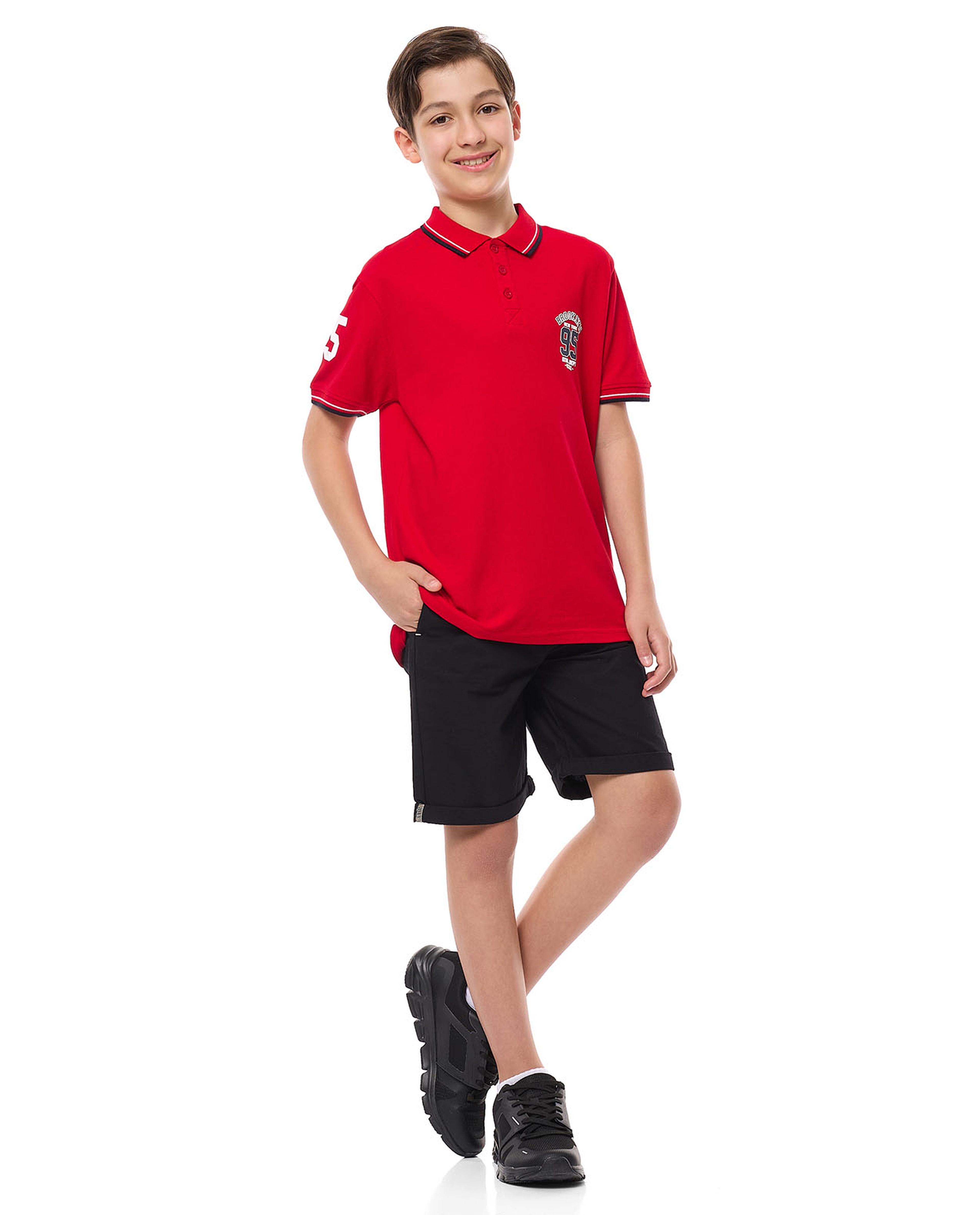 Printed Polo T-Shirt with Short Sleeves