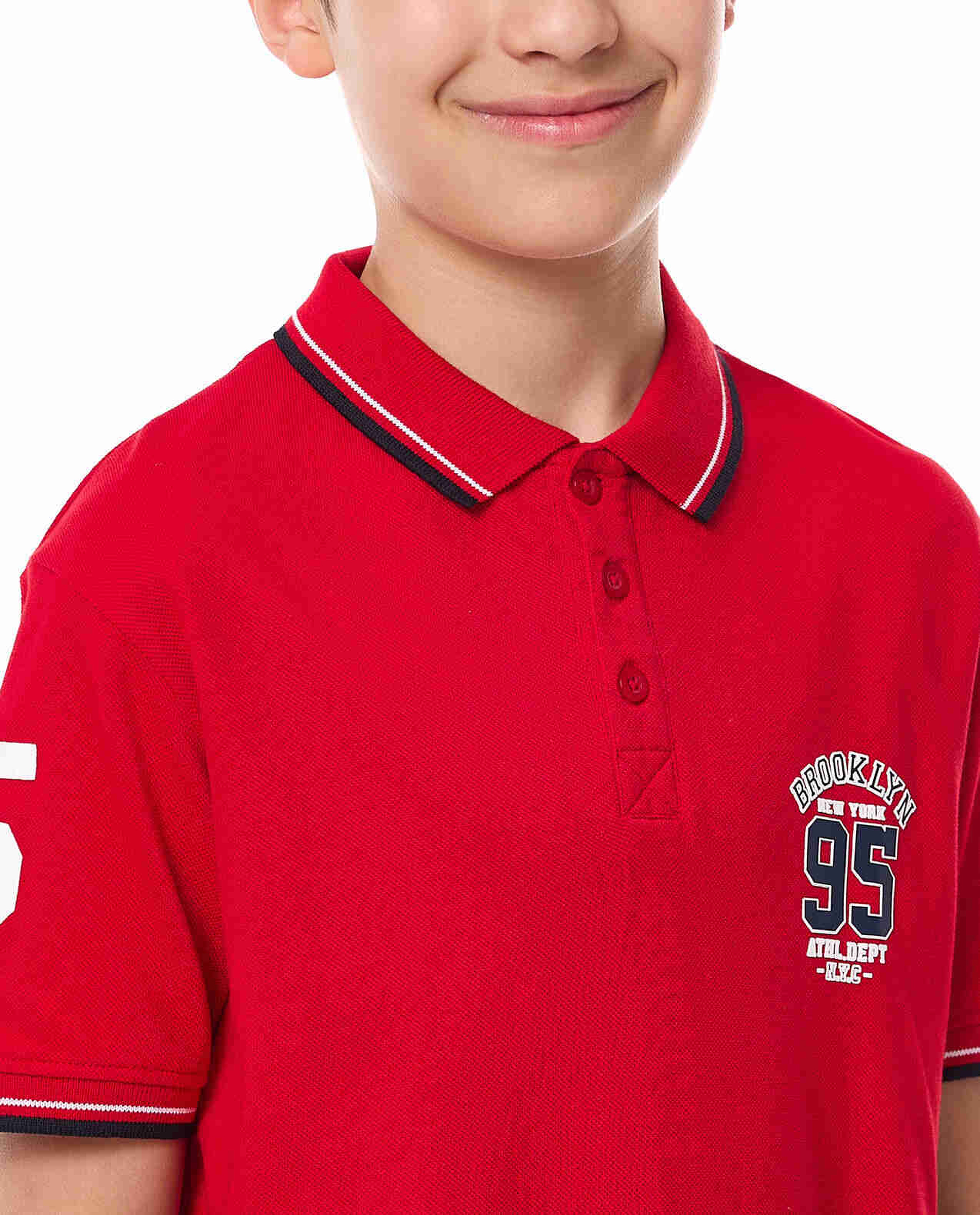 Printed Polo T-Shirt with Short Sleeves