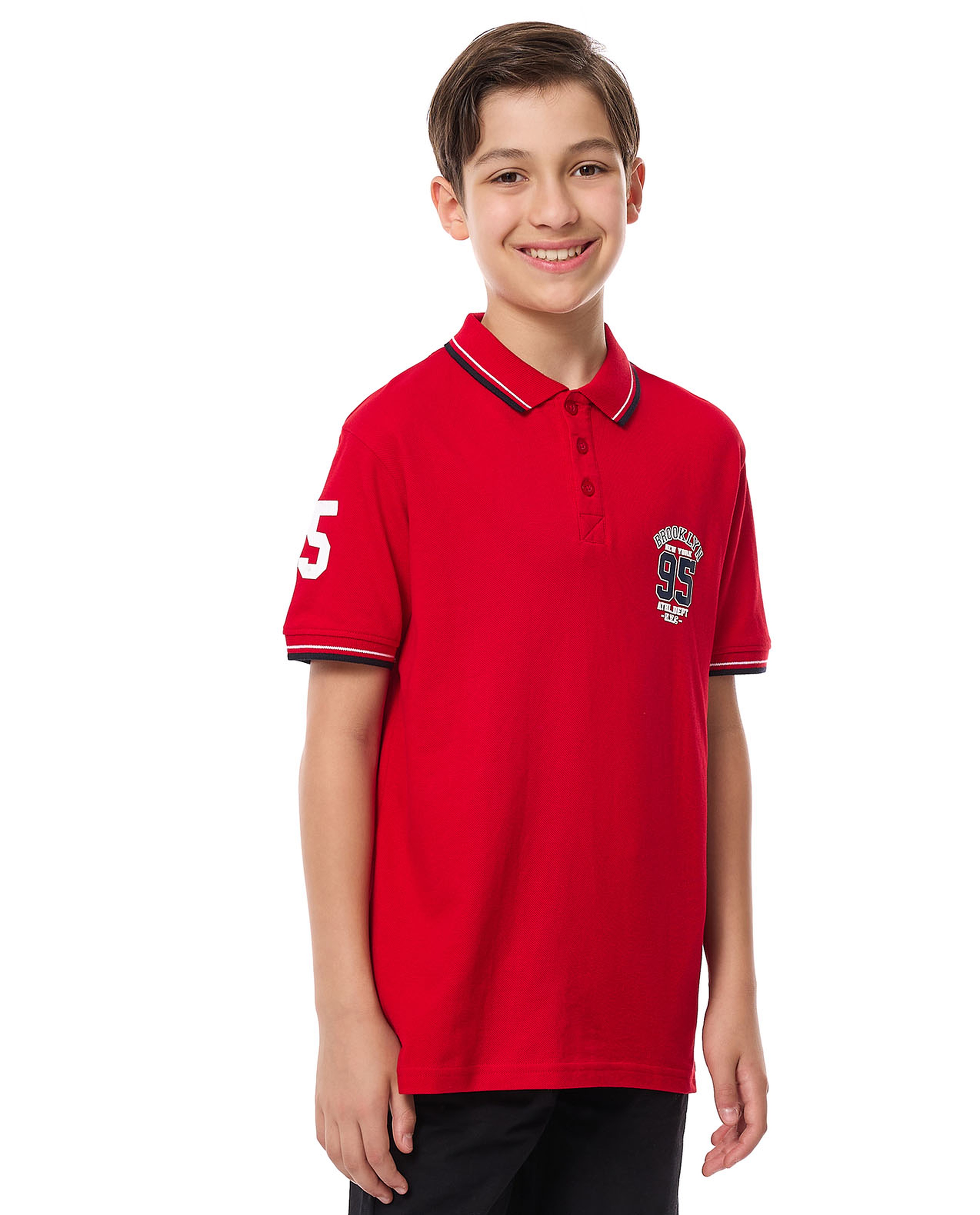 Printed Polo T-Shirt with Short Sleeves