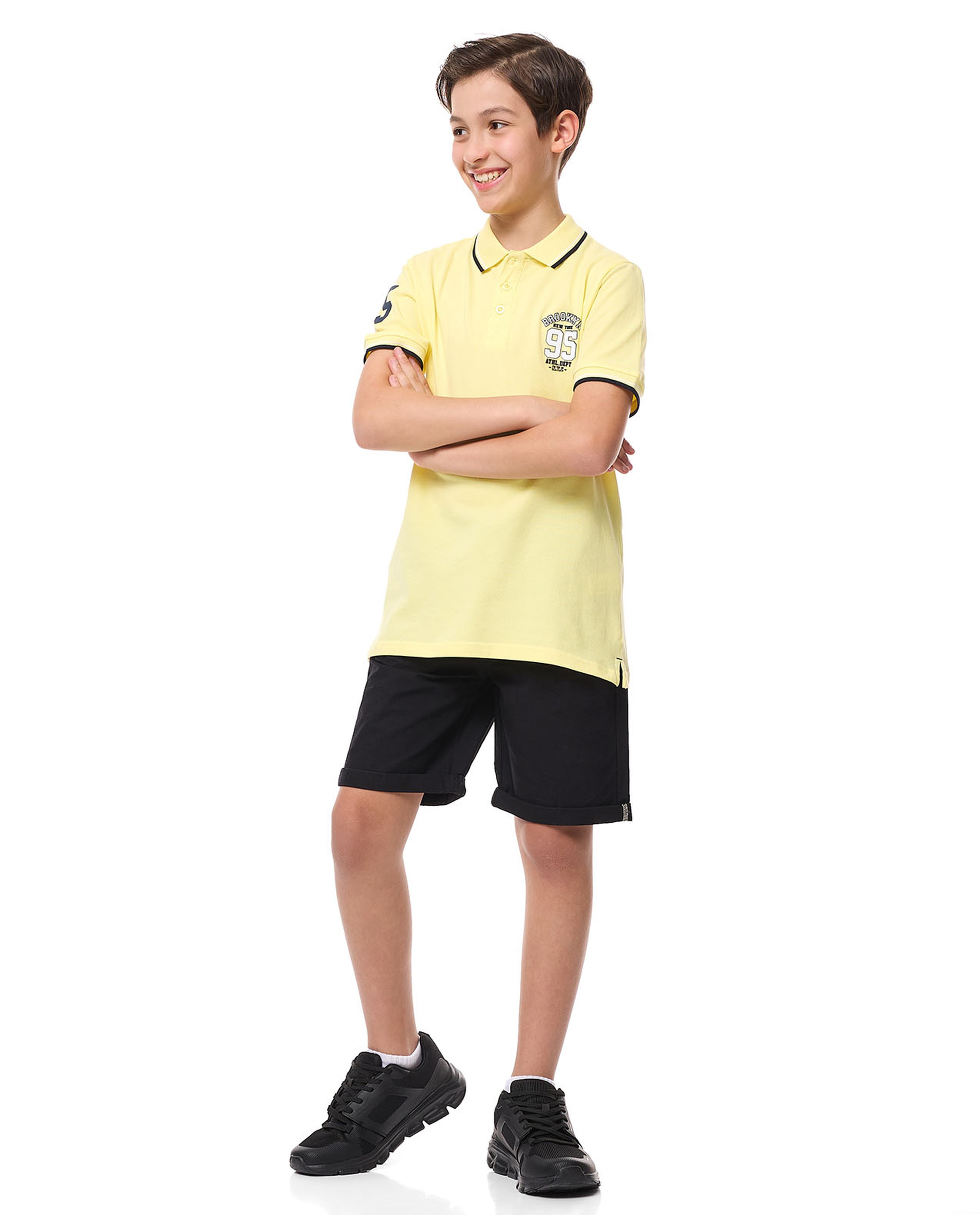 Printed Polo T-Shirt with Short Sleeves