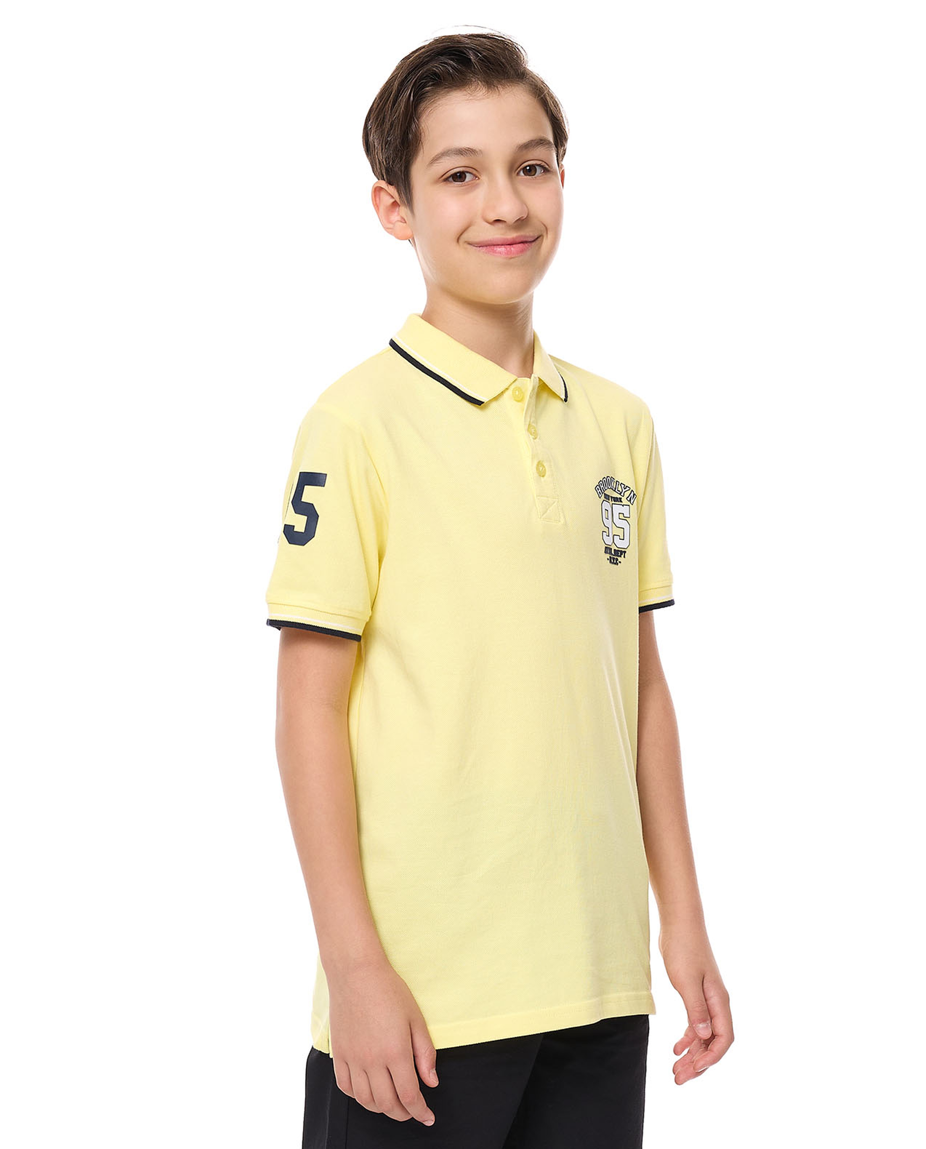Printed Polo T-Shirt with Short Sleeves