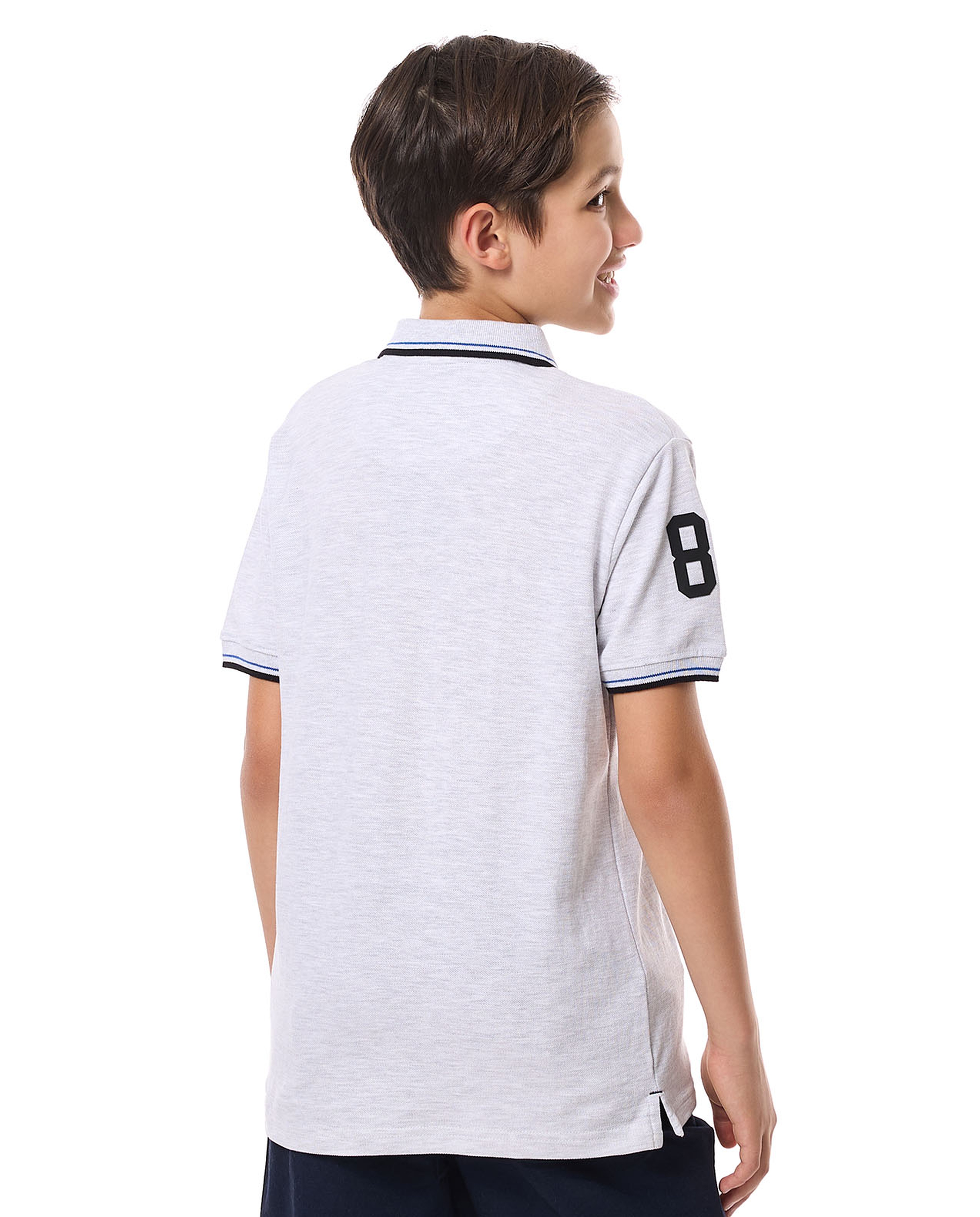 Printed Polo T-Shirt with Short Sleeves