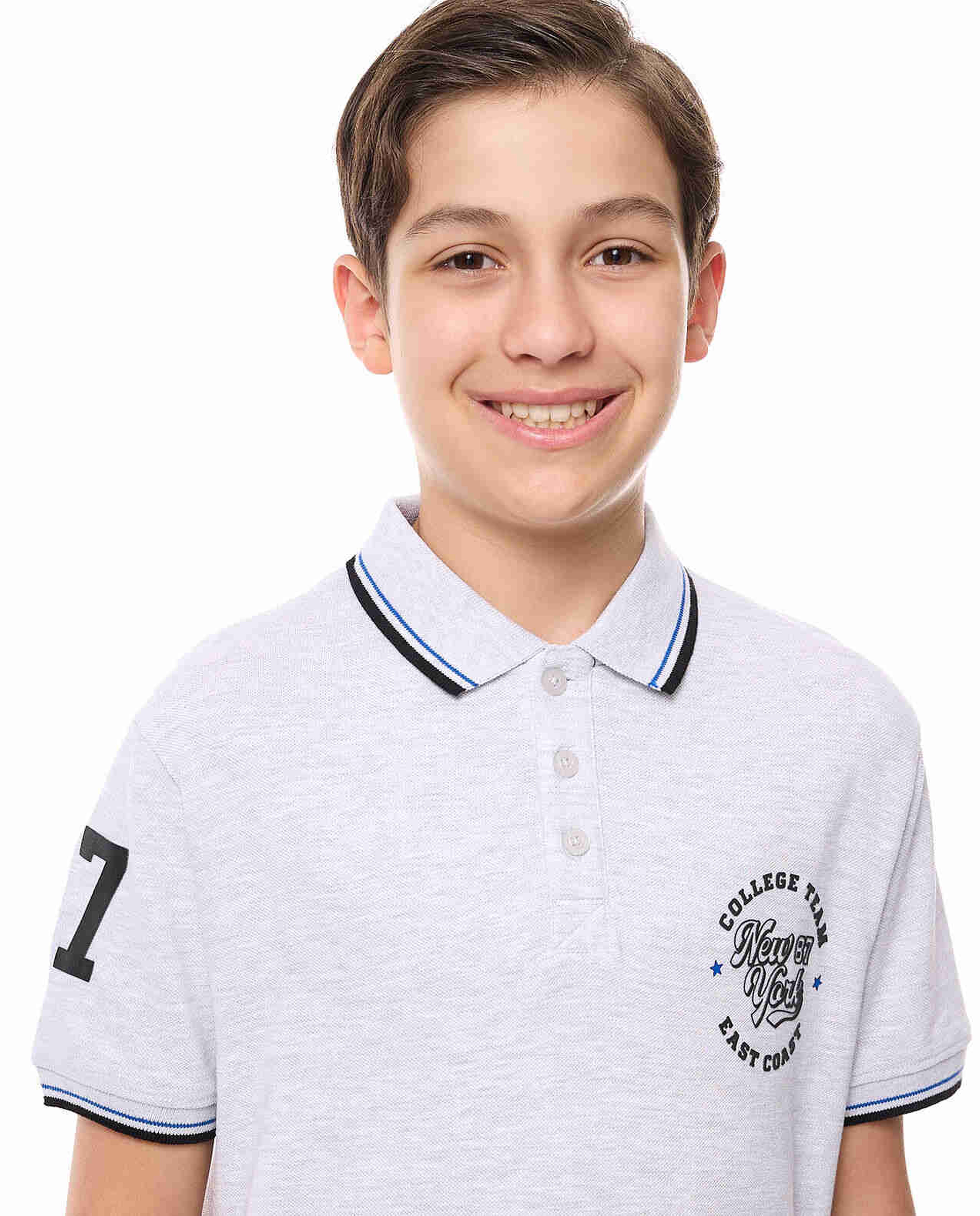 Printed Polo T-Shirt with Short Sleeves