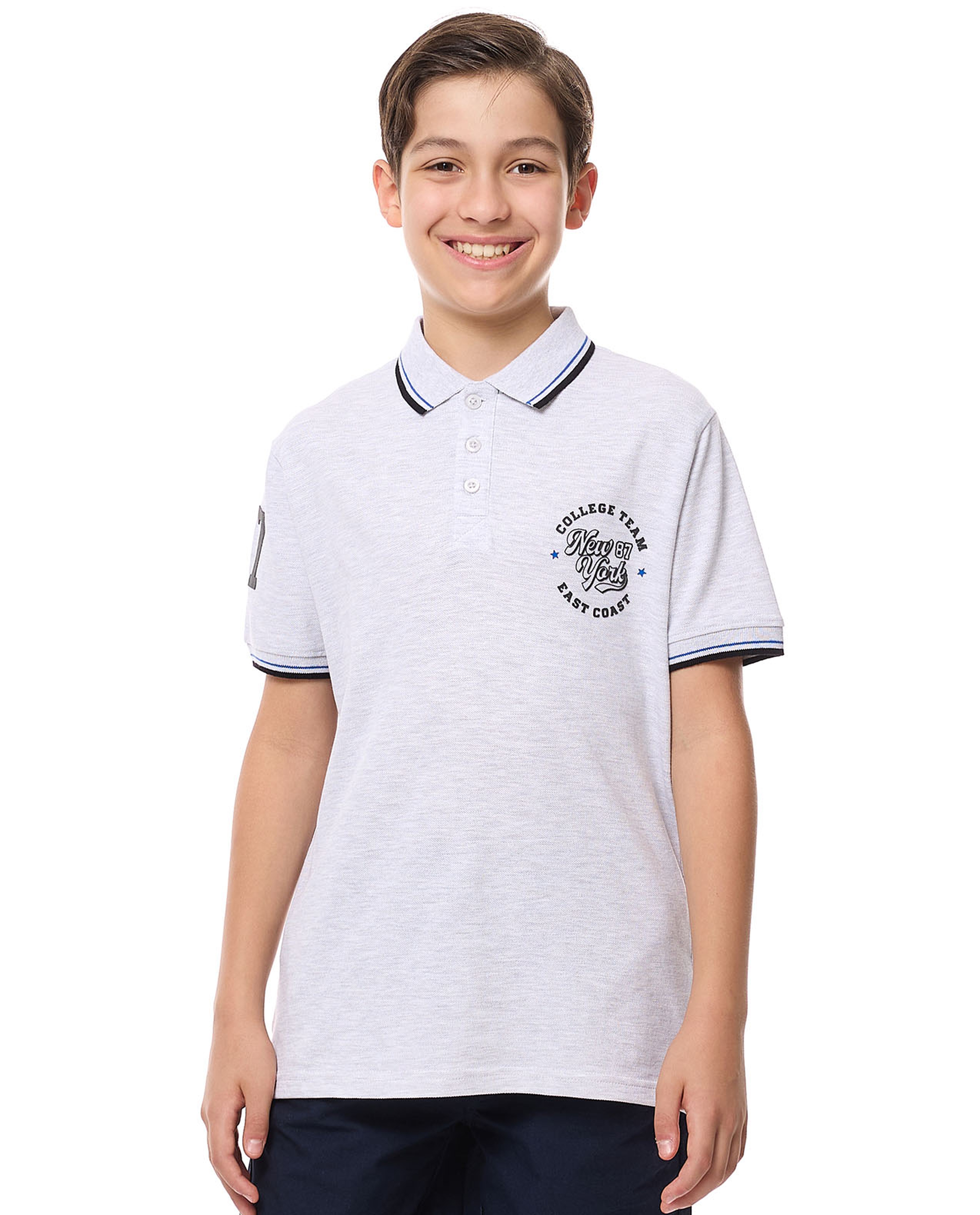 Printed Polo T-Shirt with Short Sleeves