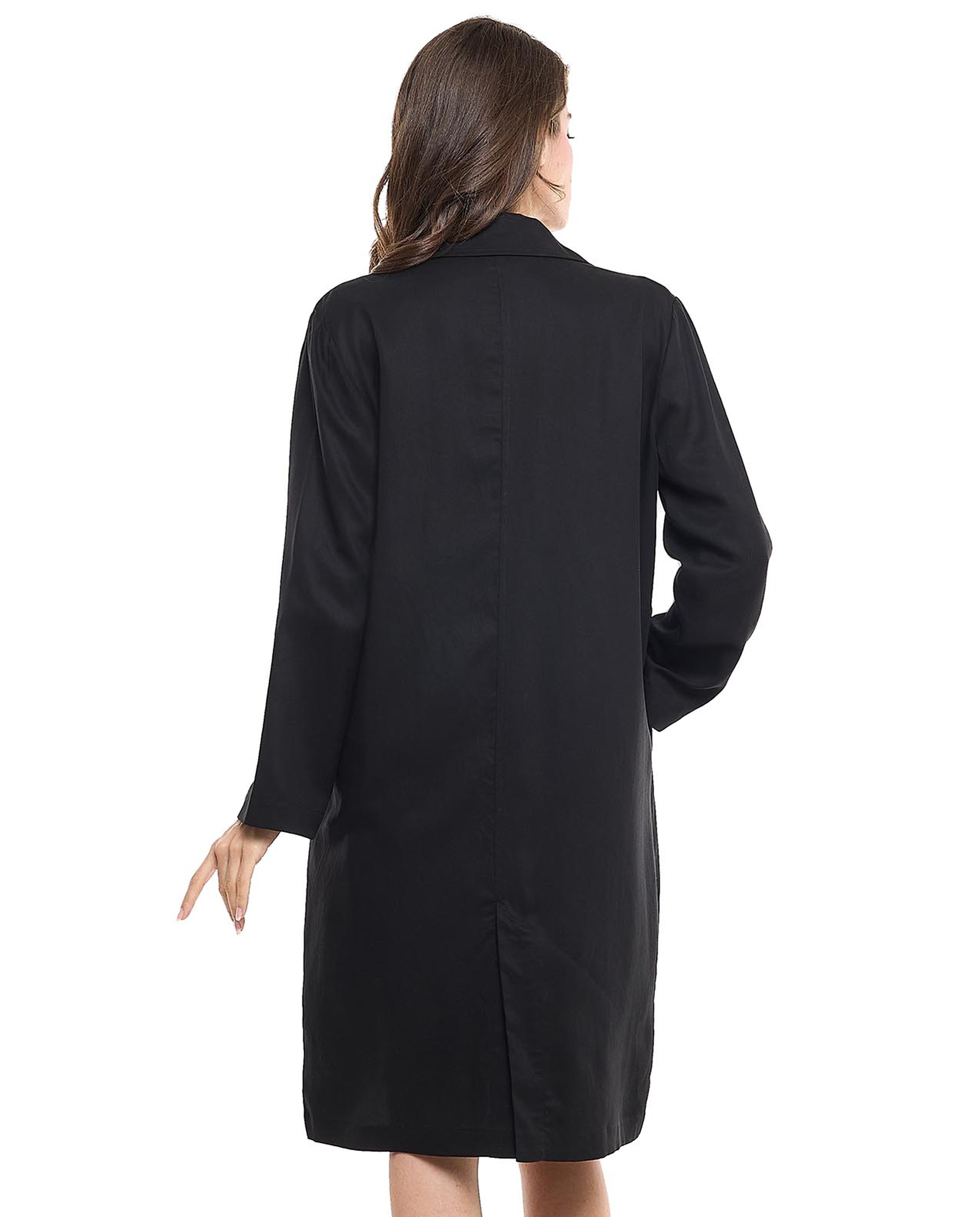 Single Breasted Jacket with Lapel Collar and Long Sleeves