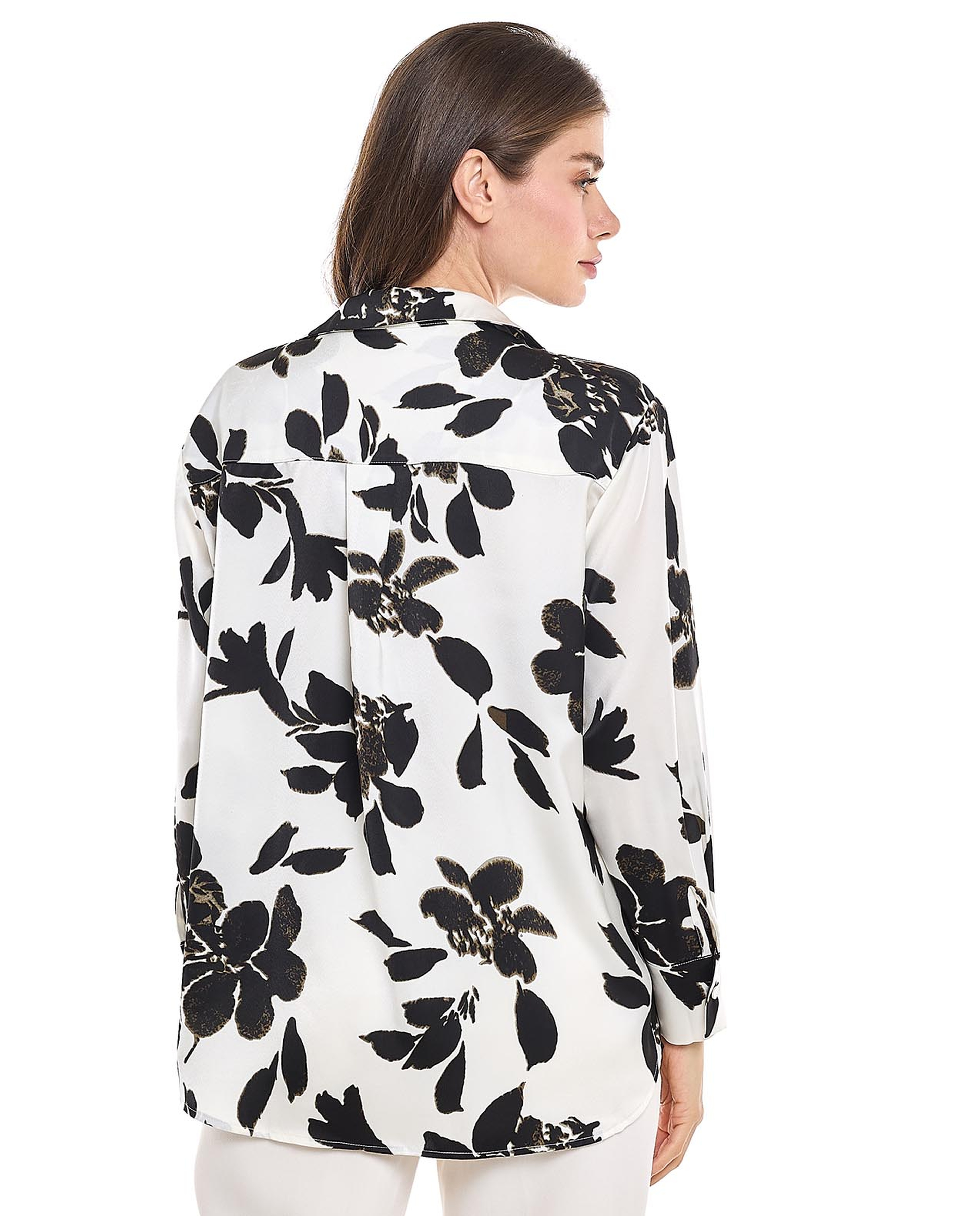 Patterned Shirt with Classic Collar and Long Sleeves