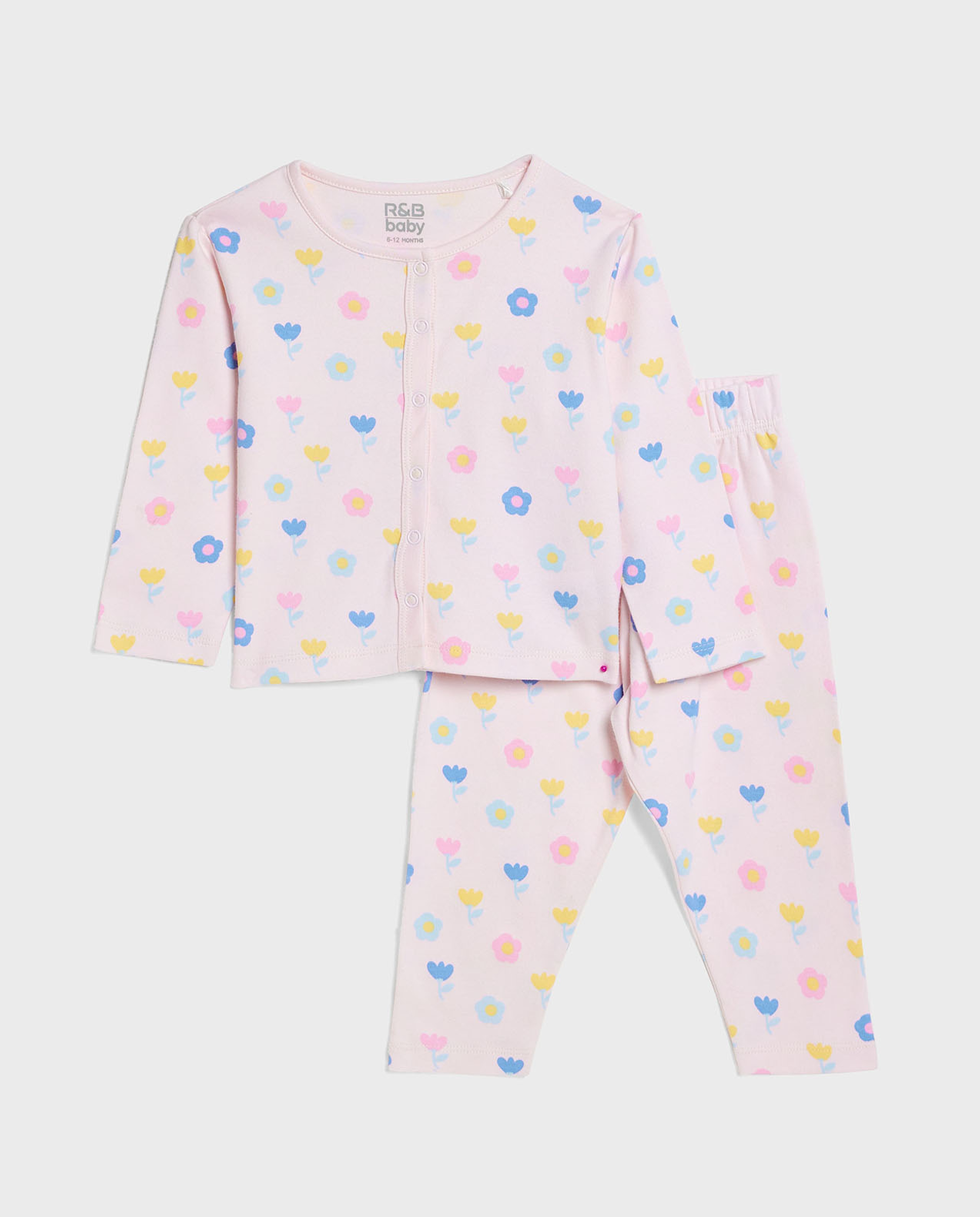 طقم توب وبنطال بطبعة - قطعتين