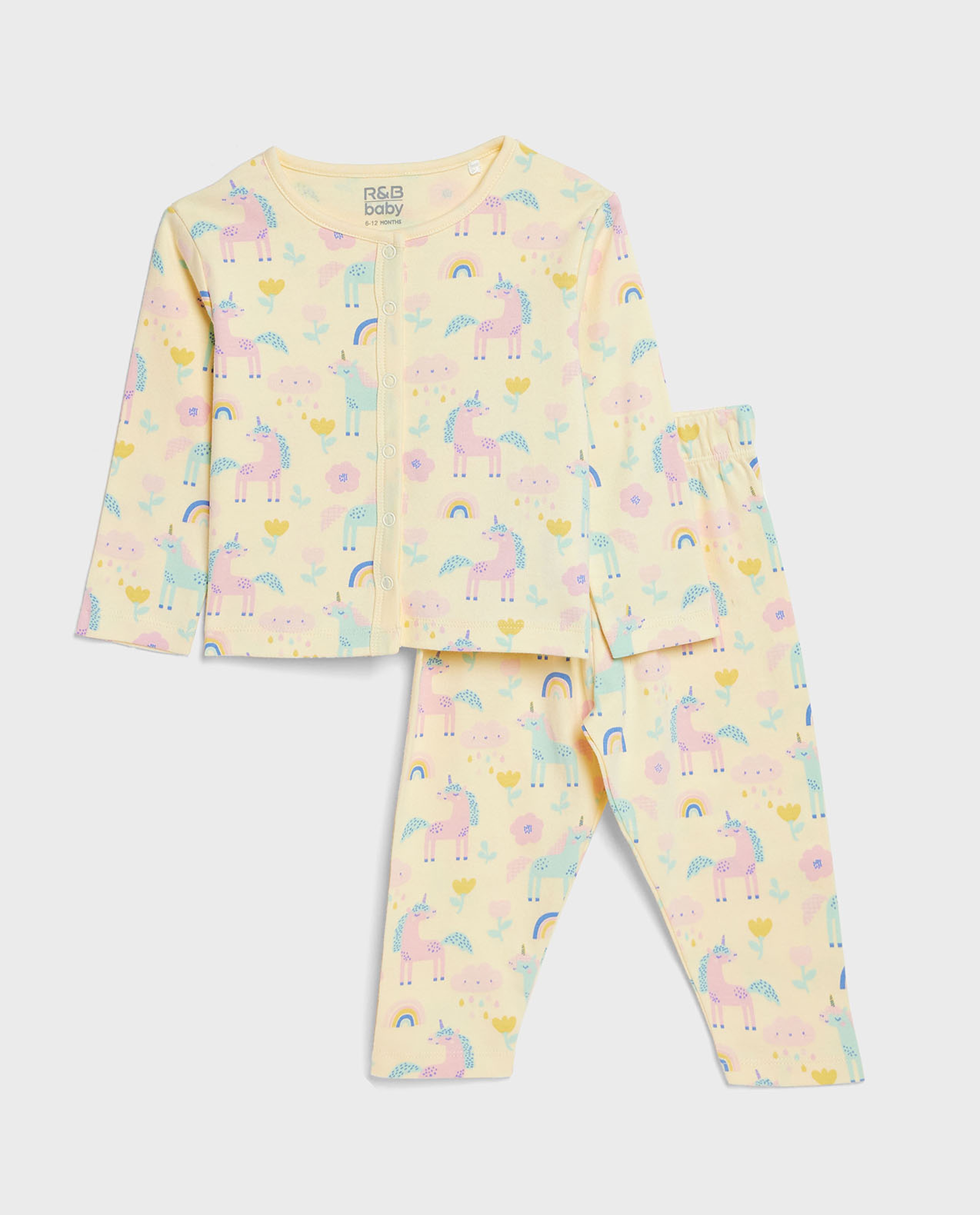 طقم توب وبنطال بطبعة - قطعتين