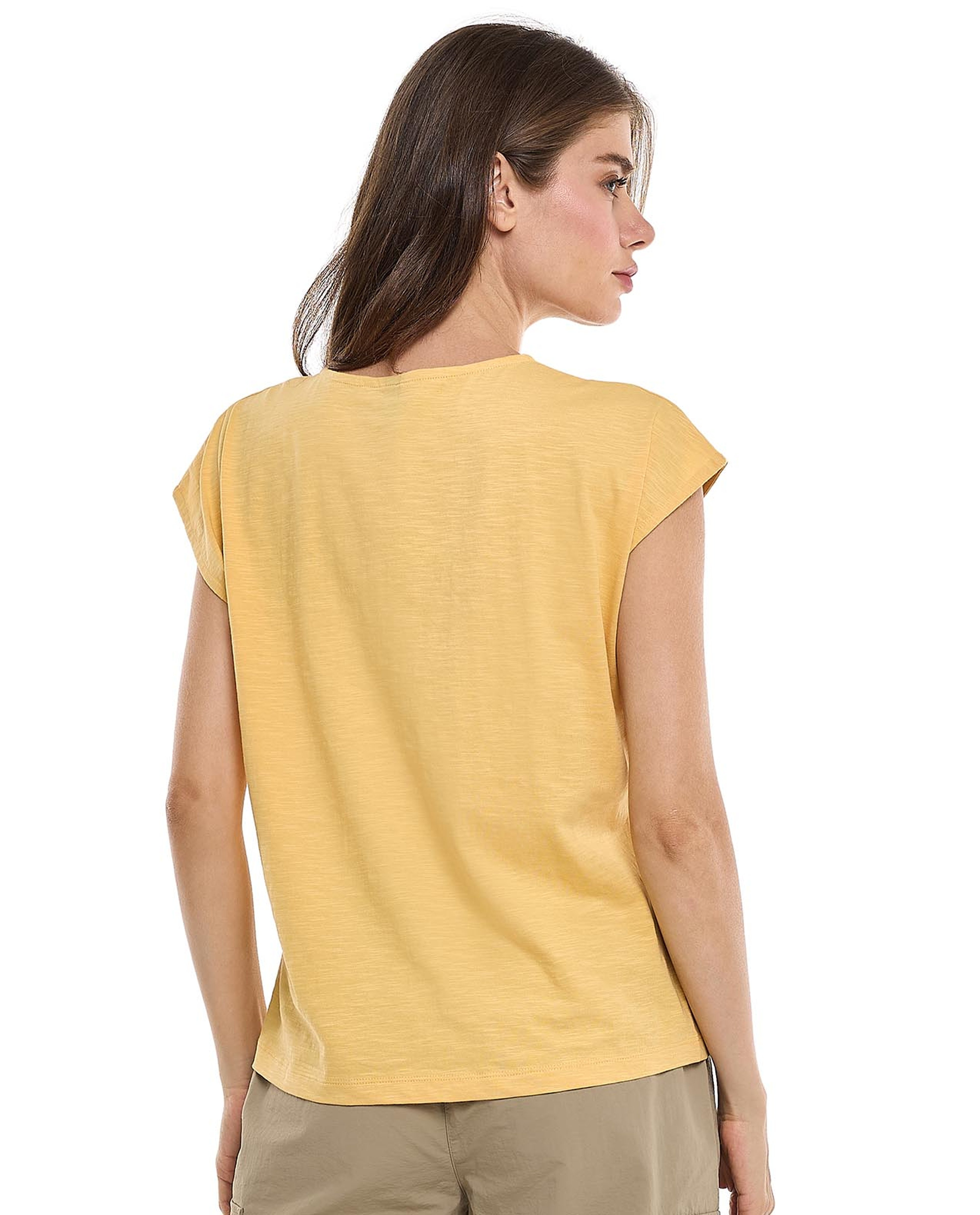 Solid Top with Tie-Up Neck and Cap Sleeves