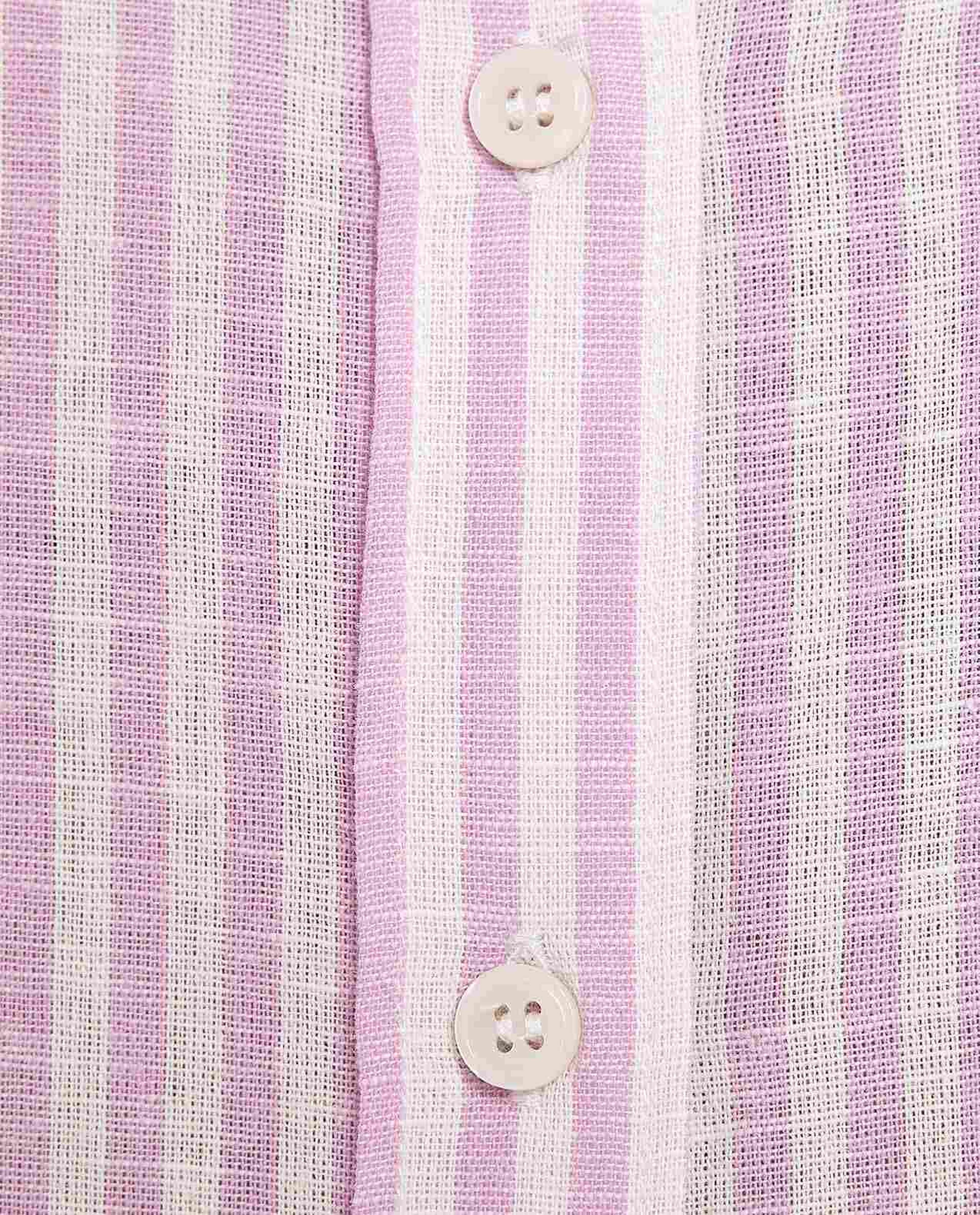 Striped Tunic Shirt with Classic Collar and Long Sleeves