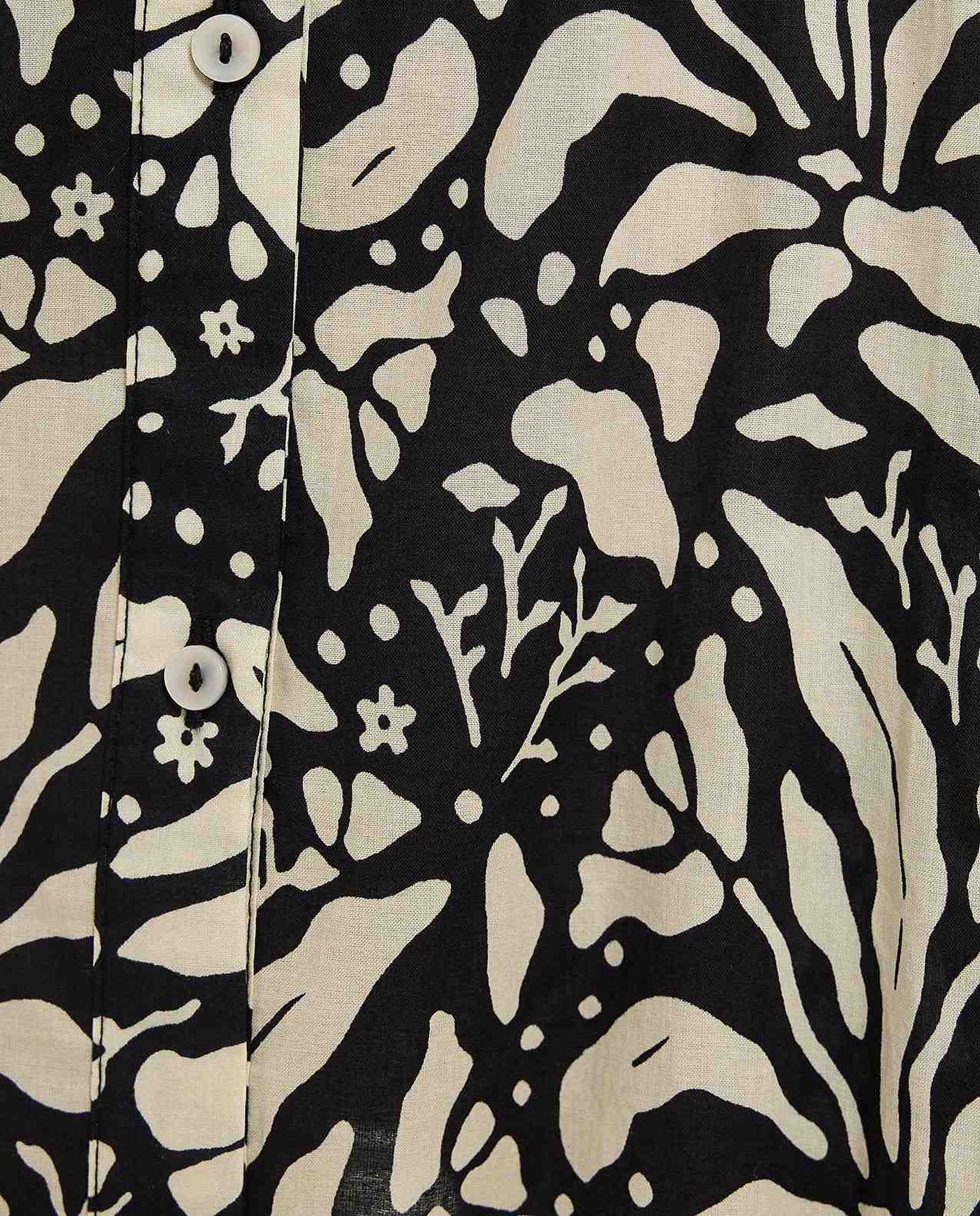 Patterned Shirt Dress with Classic Collar and Long Sleeves