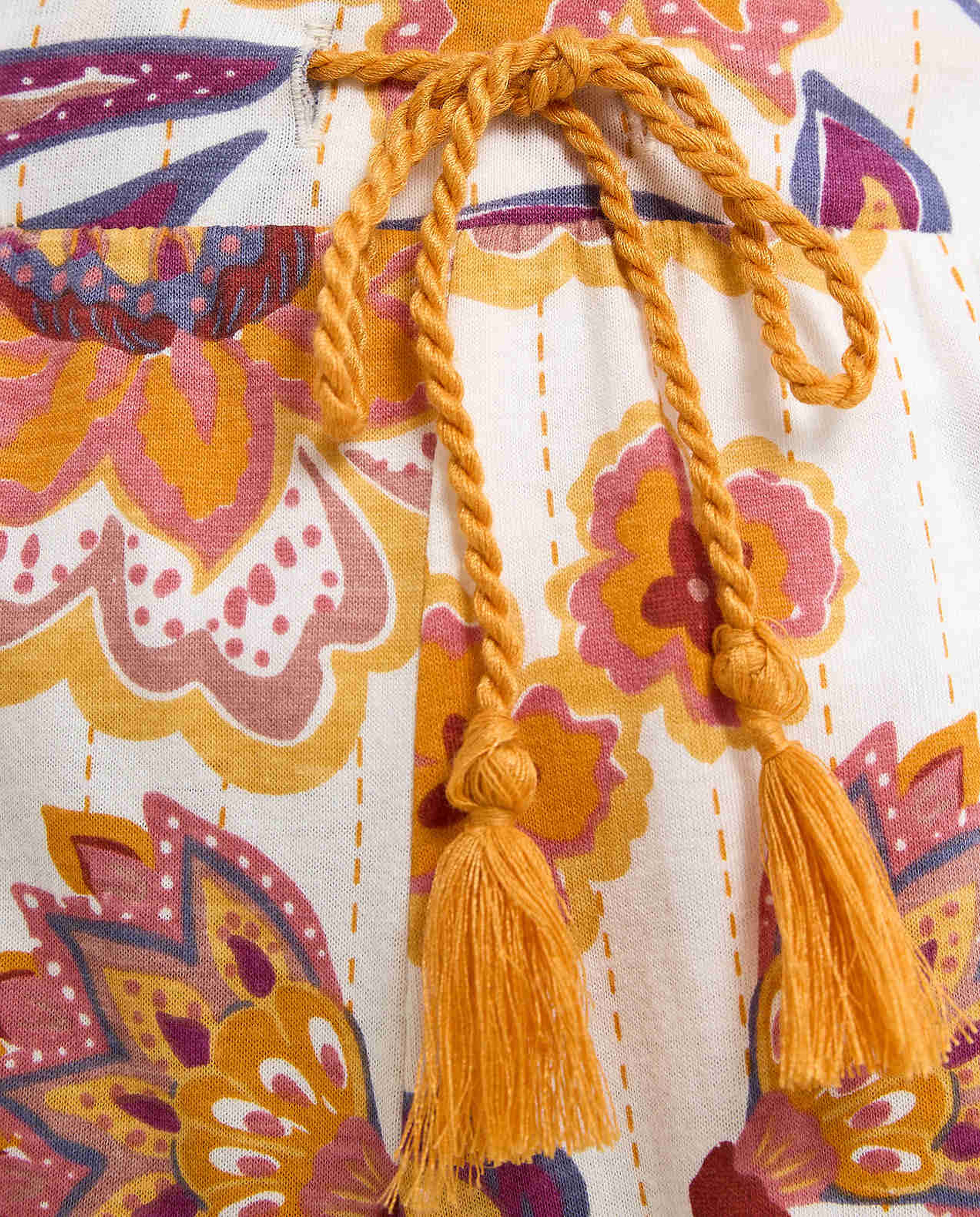 Patterned Lounge Pants with Drawstring Waist