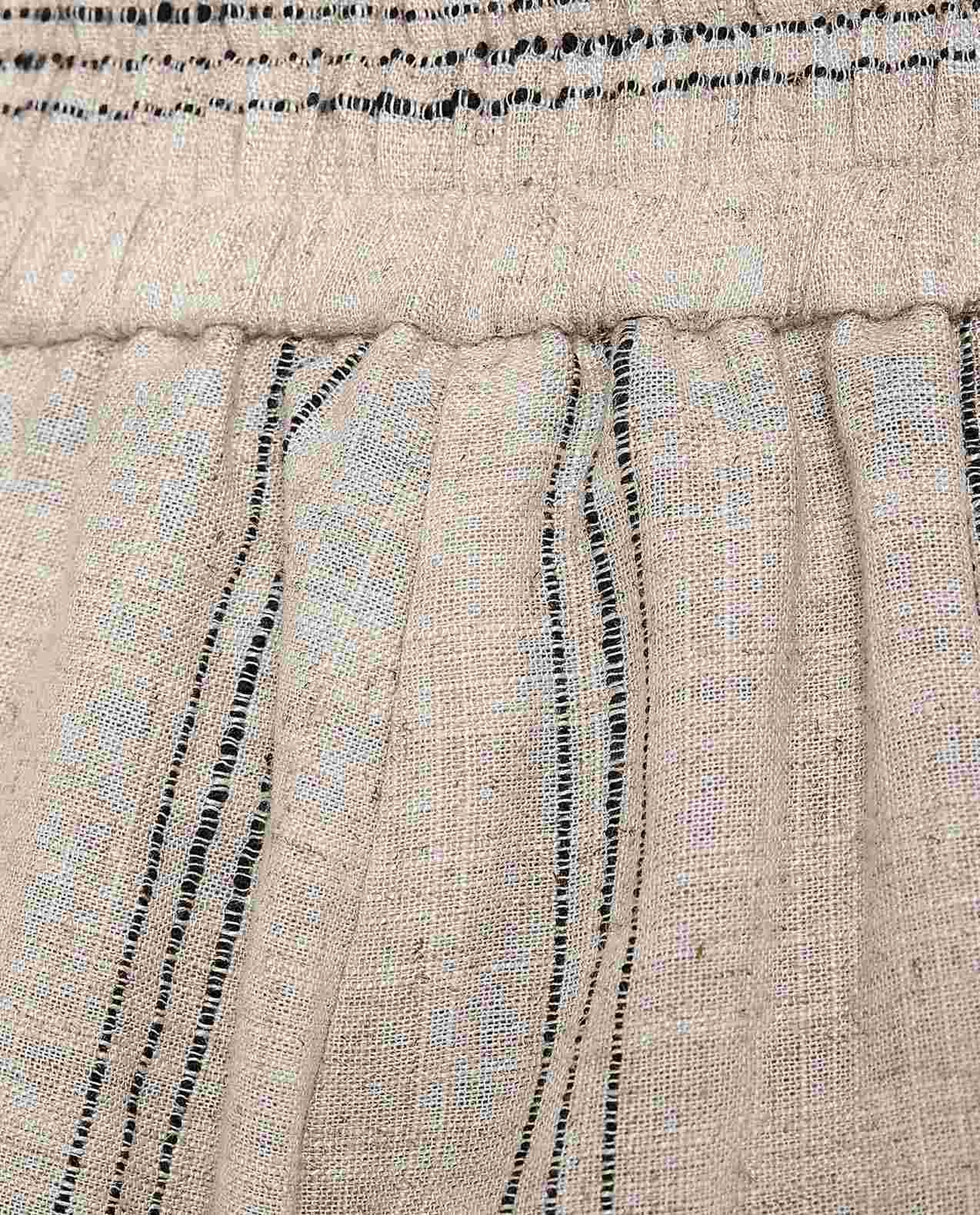 Striped Straight Fit Pants with Elastic Waist