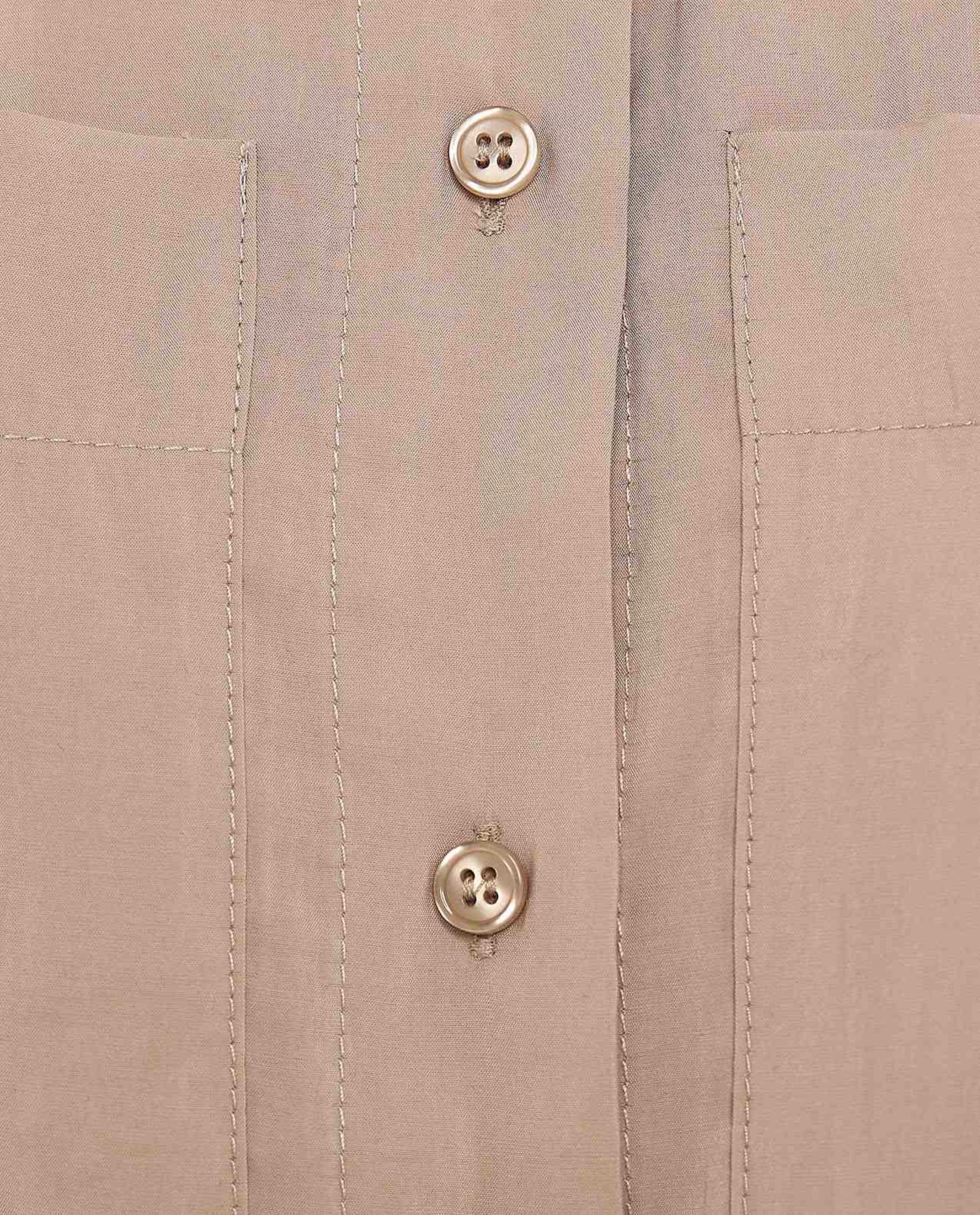 Pocket Detail Shirt with Classic Collar and Short Sleeves