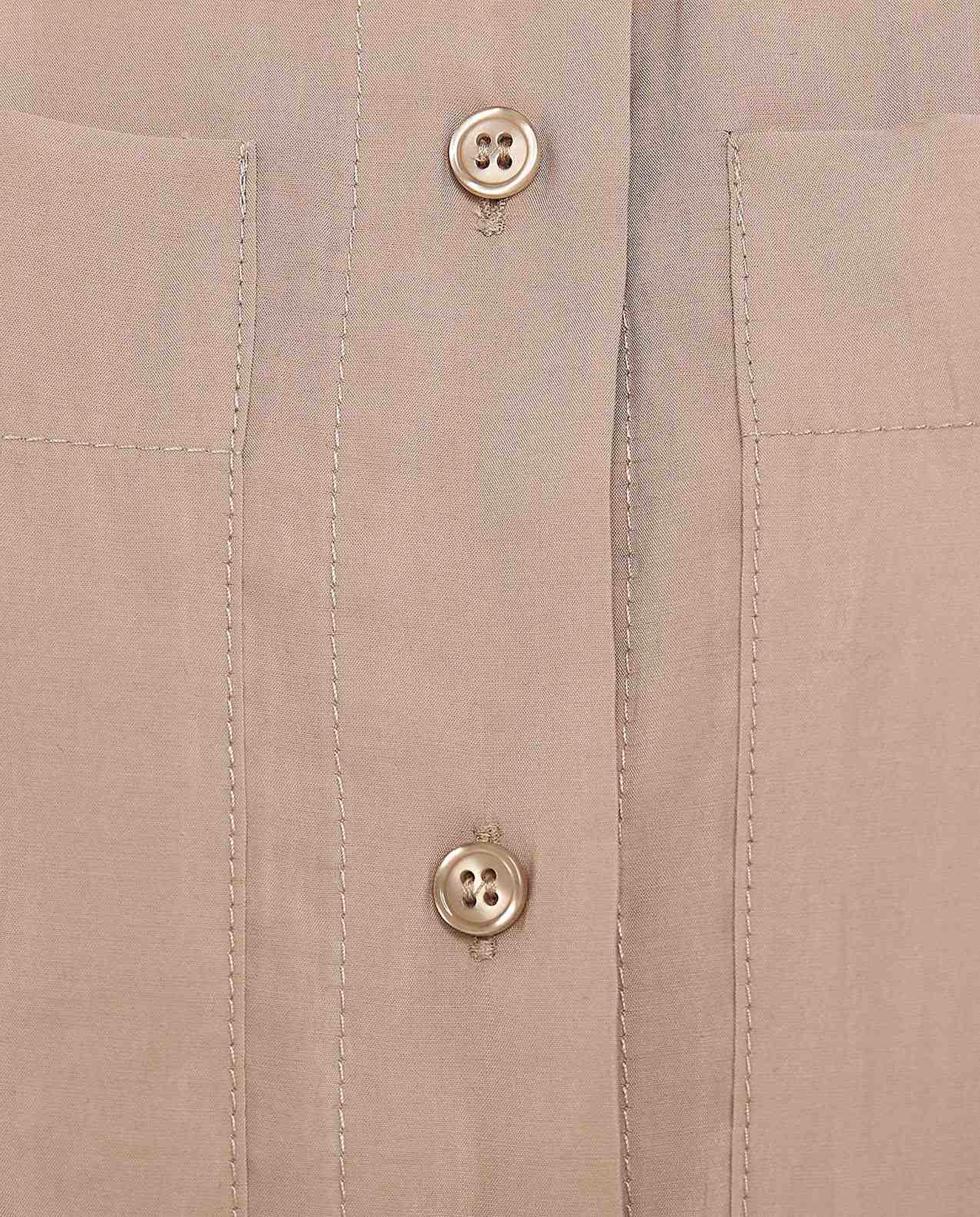 Pocket Detail Shirt with Classic Collar and Short Sleeves