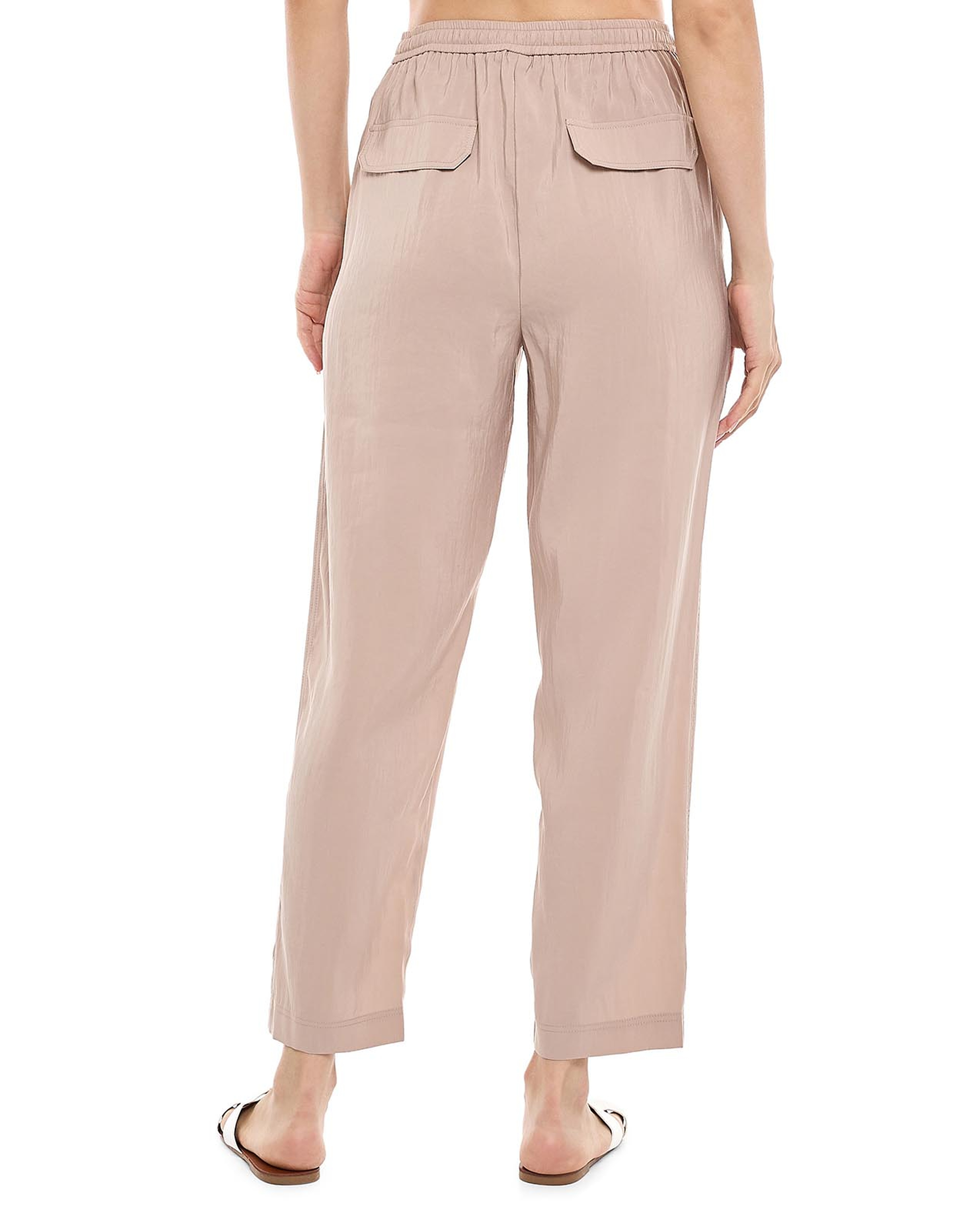 Solid Straight Fit Pants with Drawstring Waist