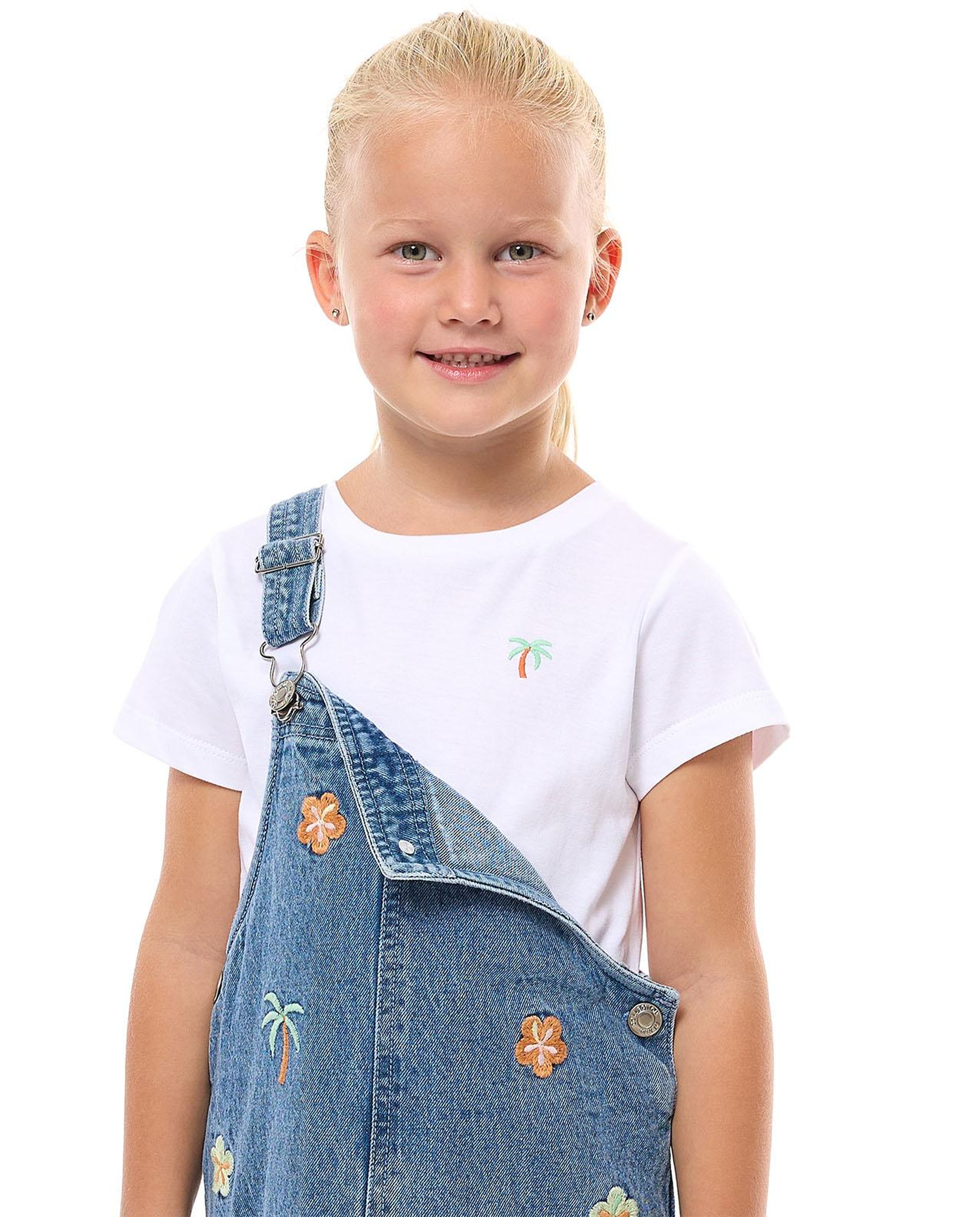 Embroidered Dungaree Dress