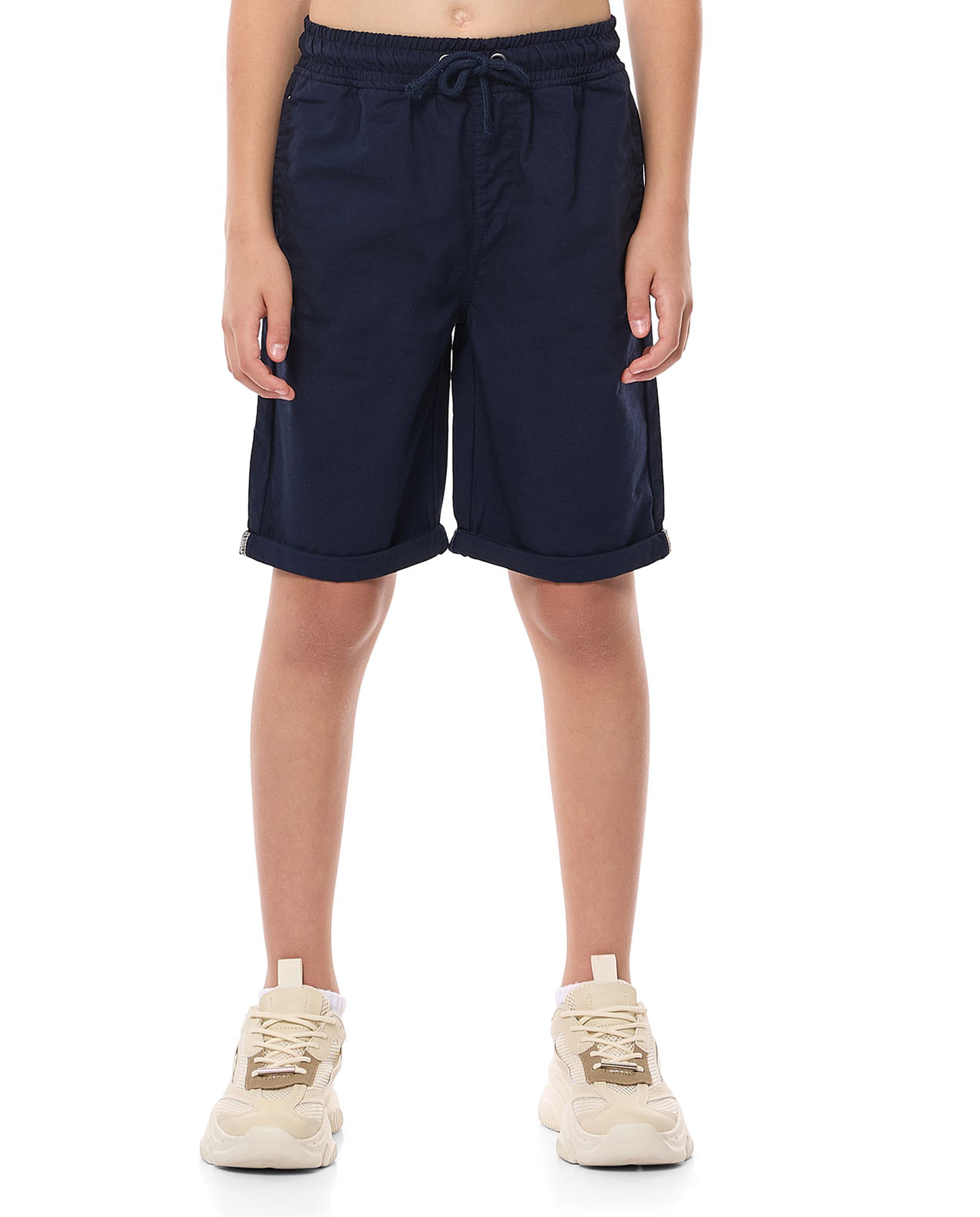 Solid Shorts with Drawstring Waist