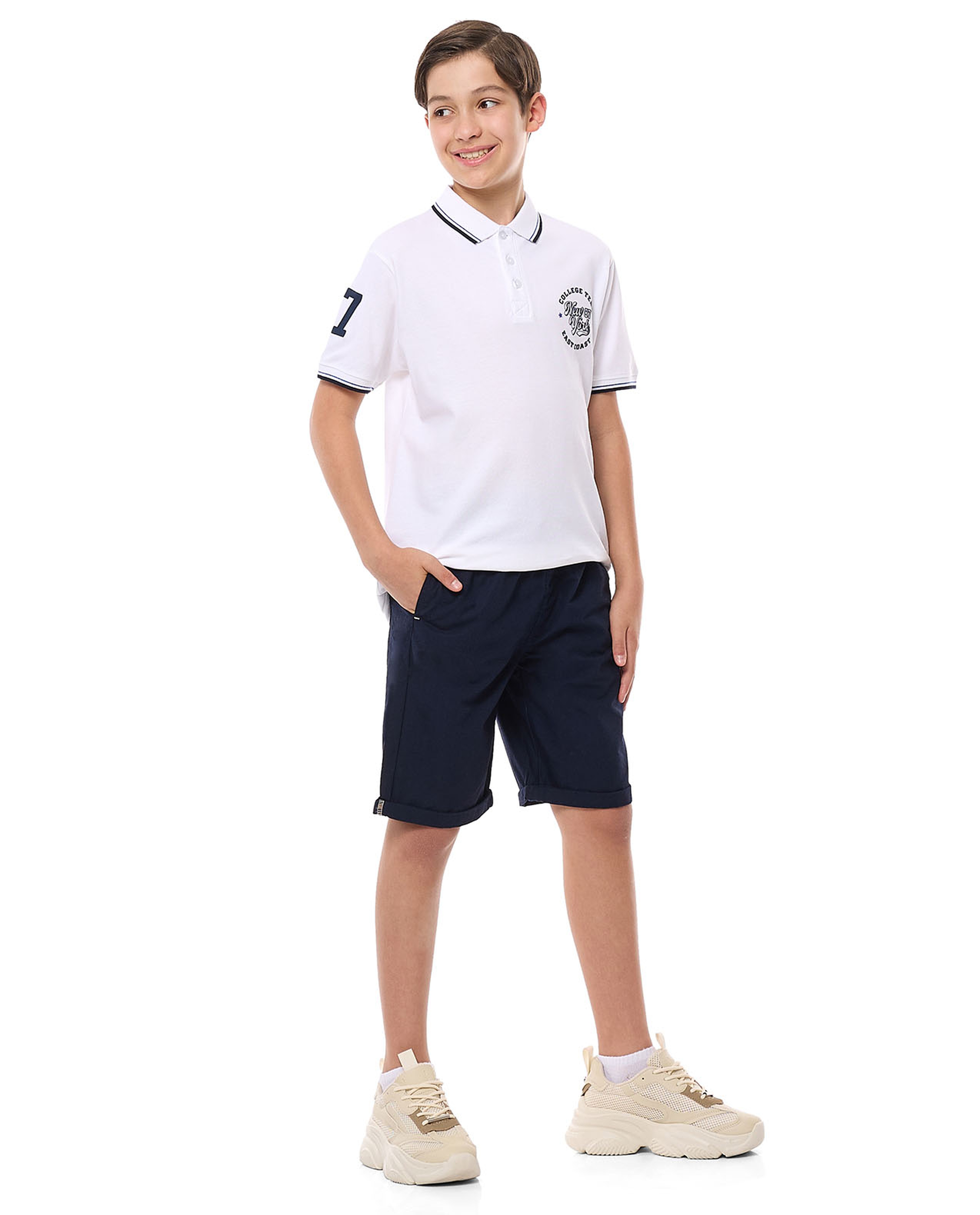 Solid Shorts with Drawstring Waist