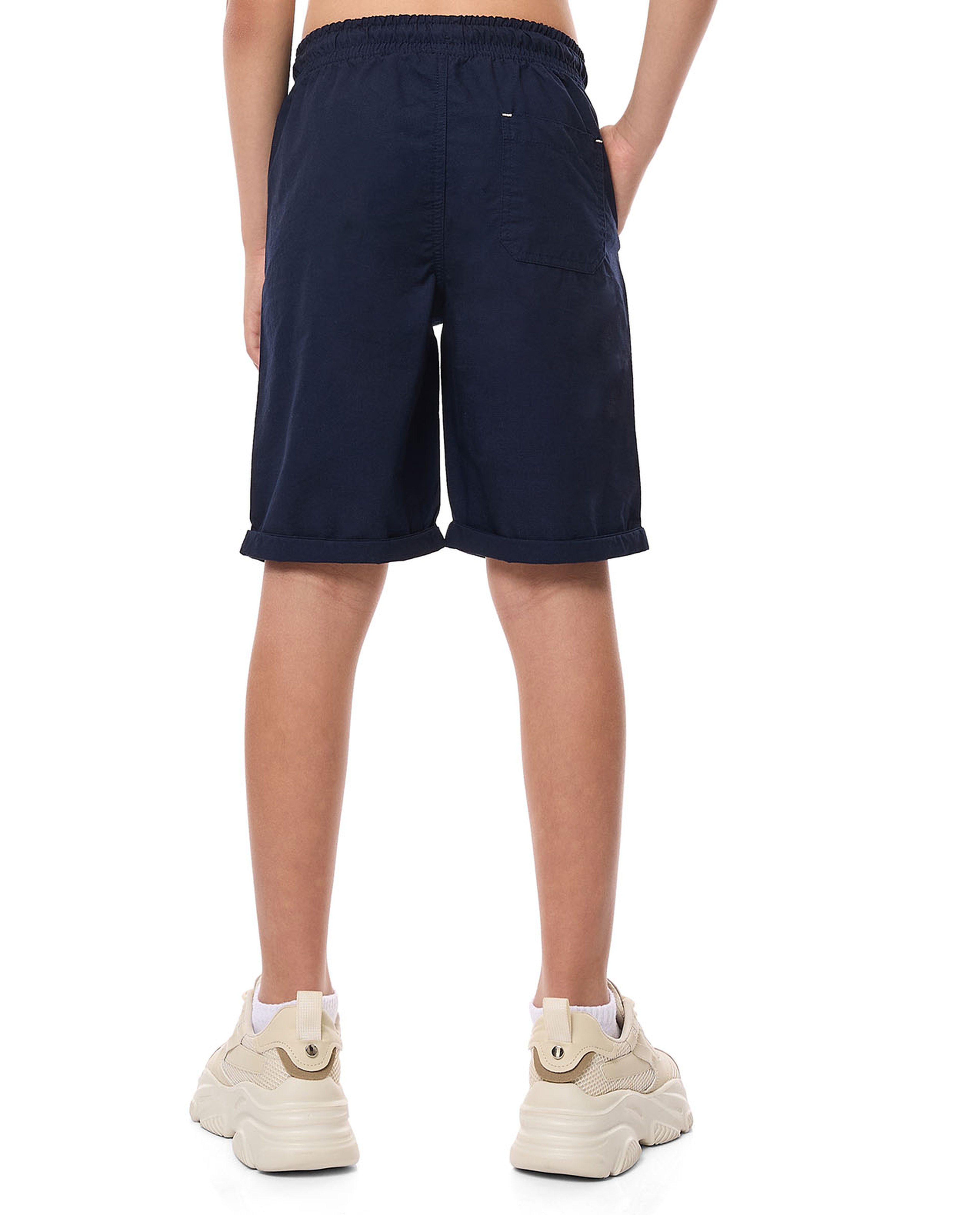 Solid Shorts with Drawstring Waist