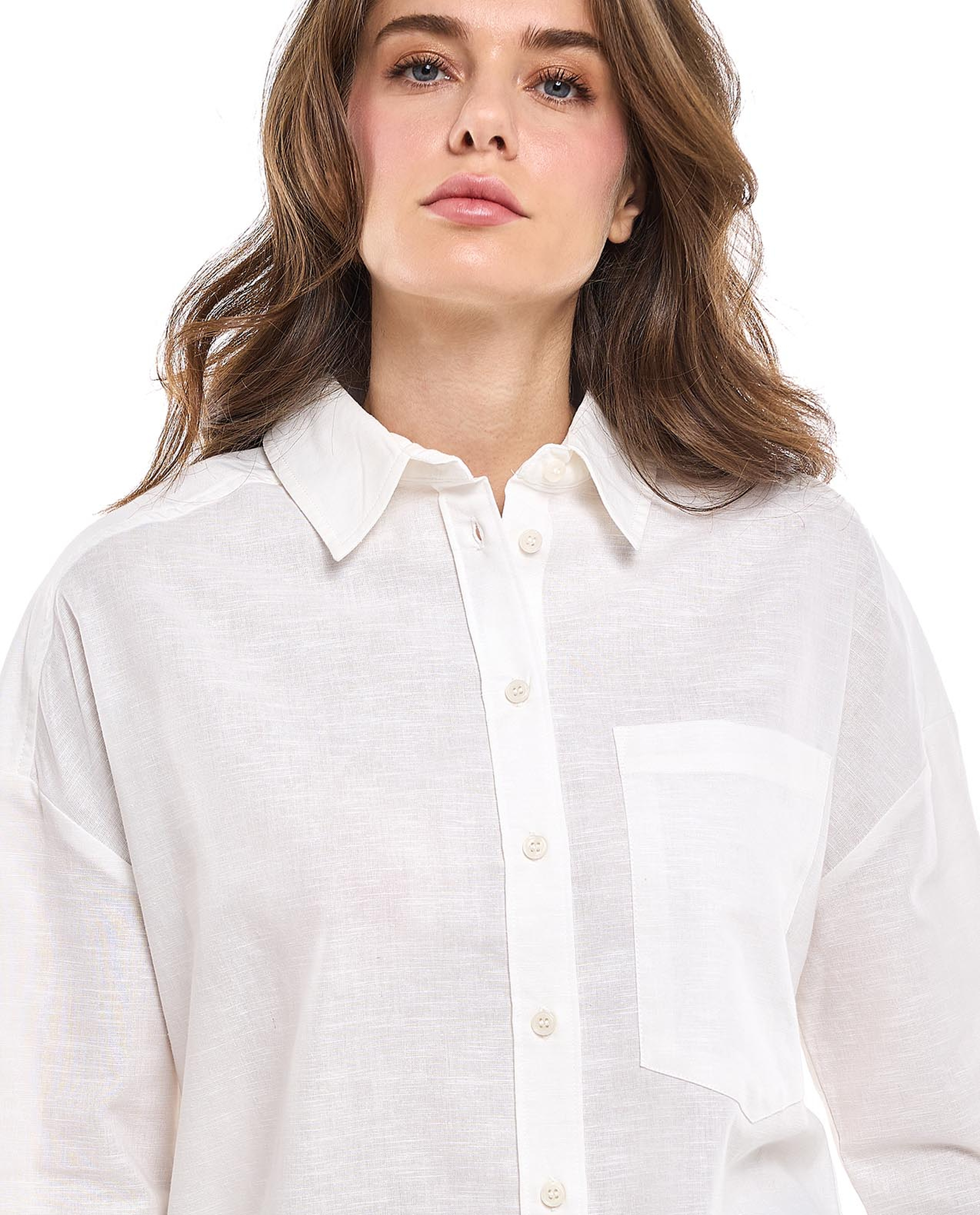 Pocket Detail Shirt with Classic Collar and Long Sleeves