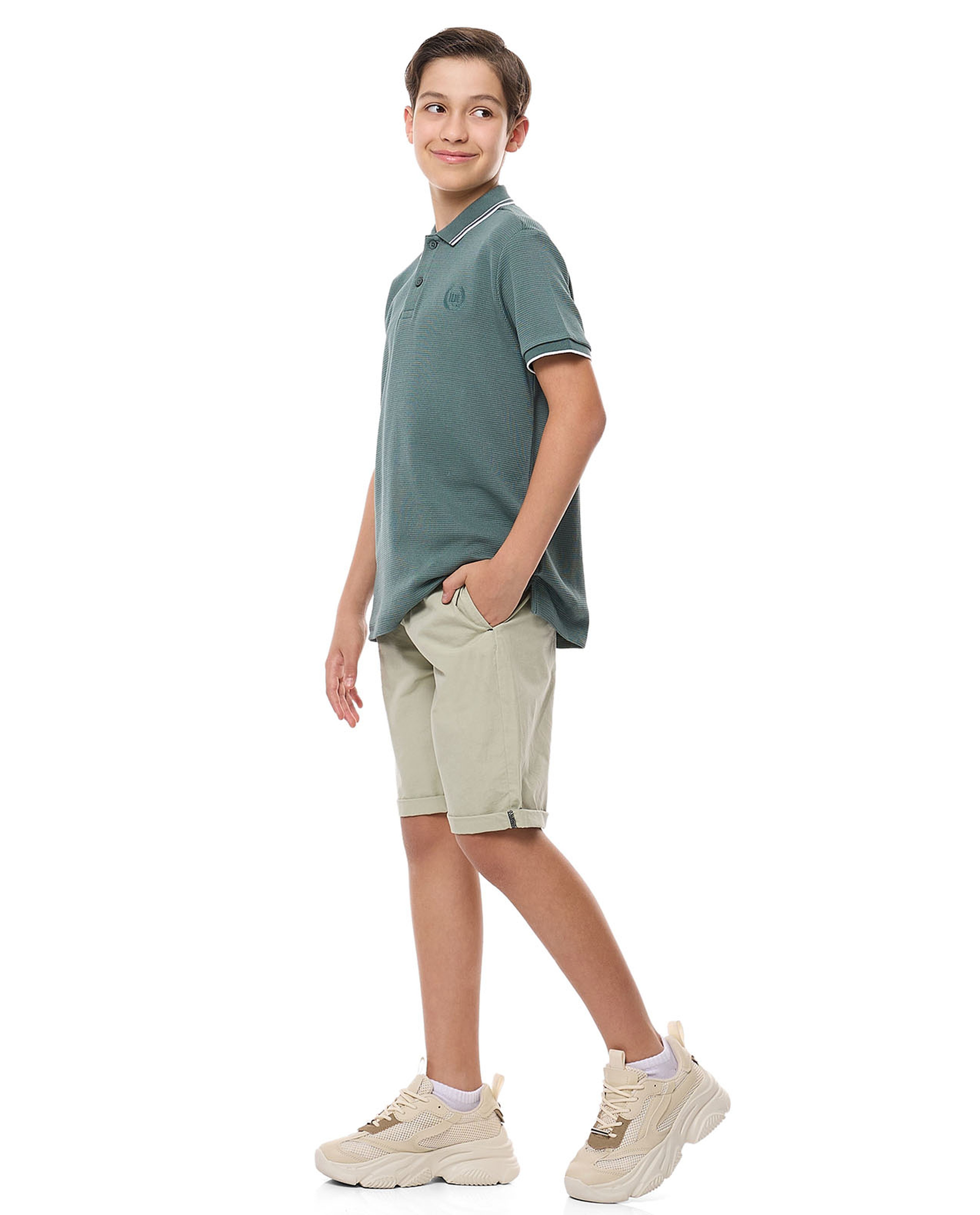 Solid Shorts with Drawstring Waist