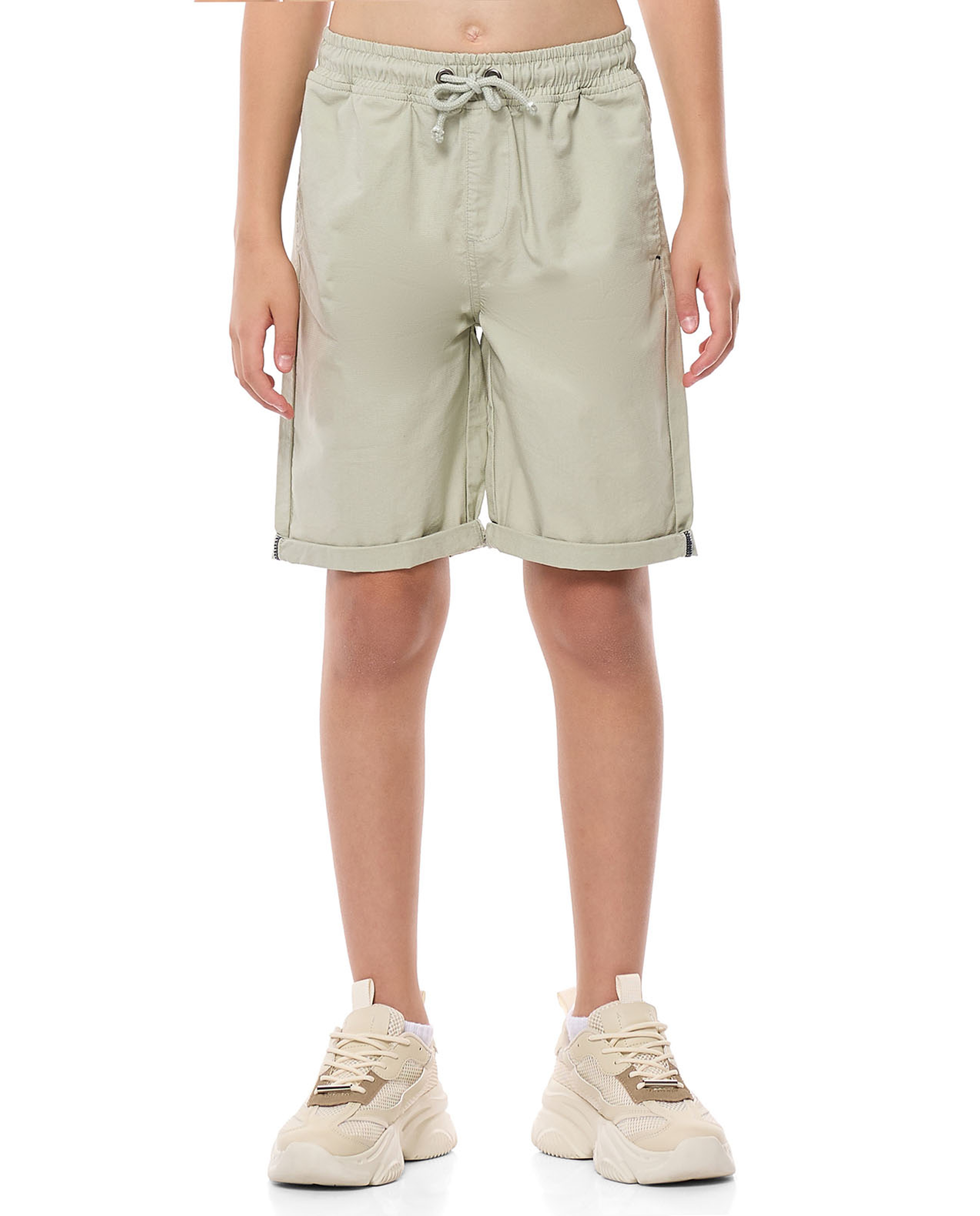 Solid Shorts with Drawstring Waist