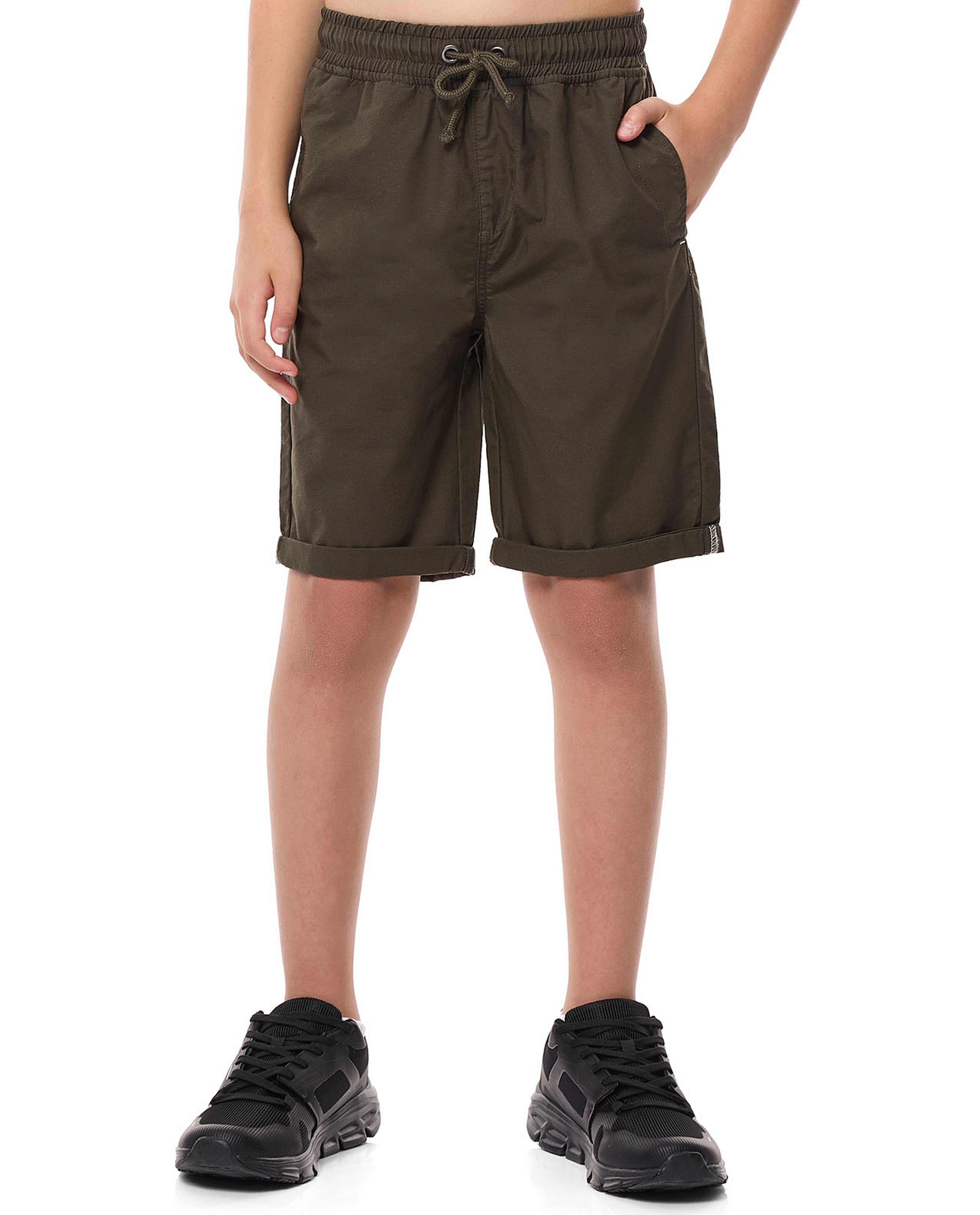 Solid Shorts with Drawstring Waist