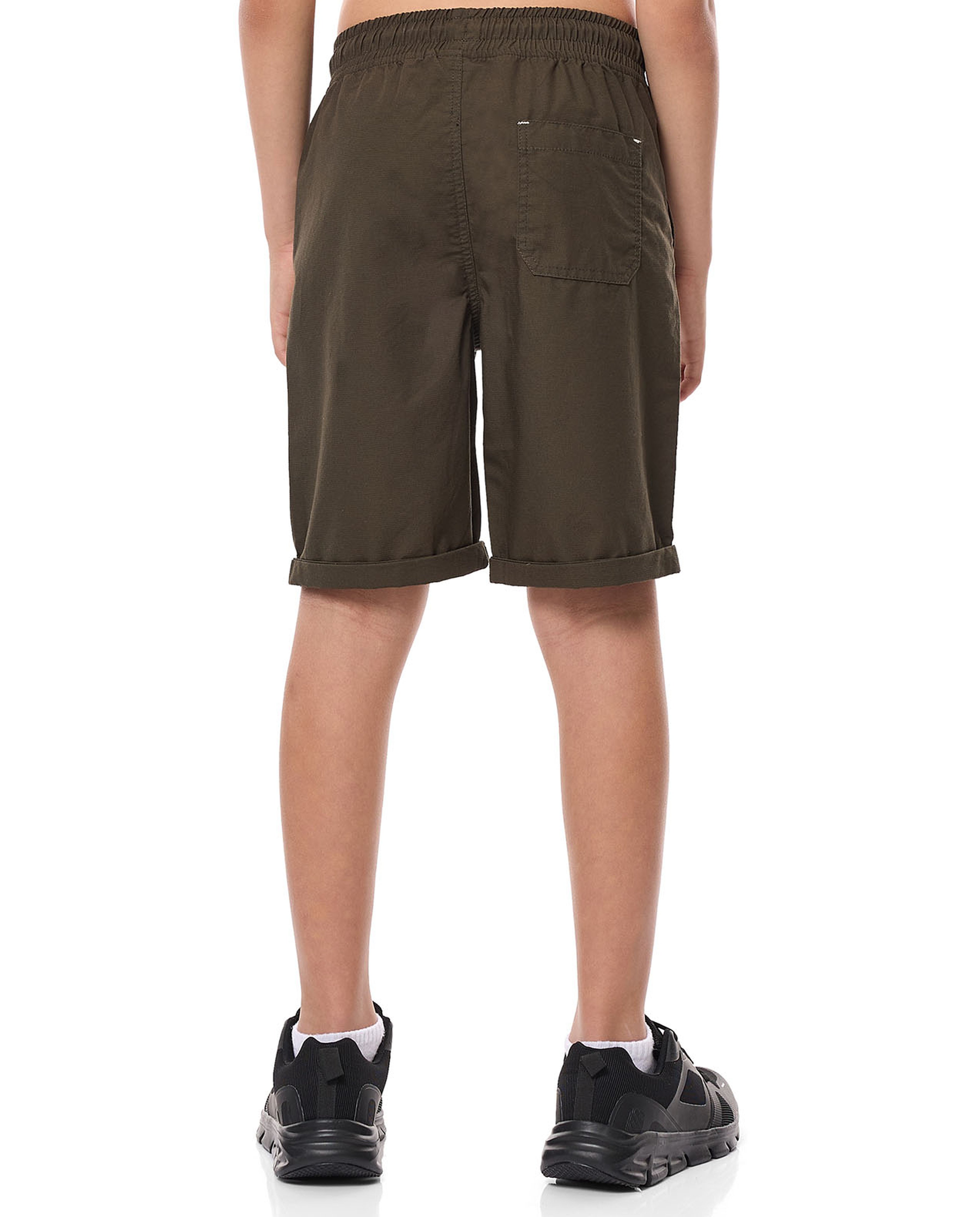 Solid Shorts with Drawstring Waist