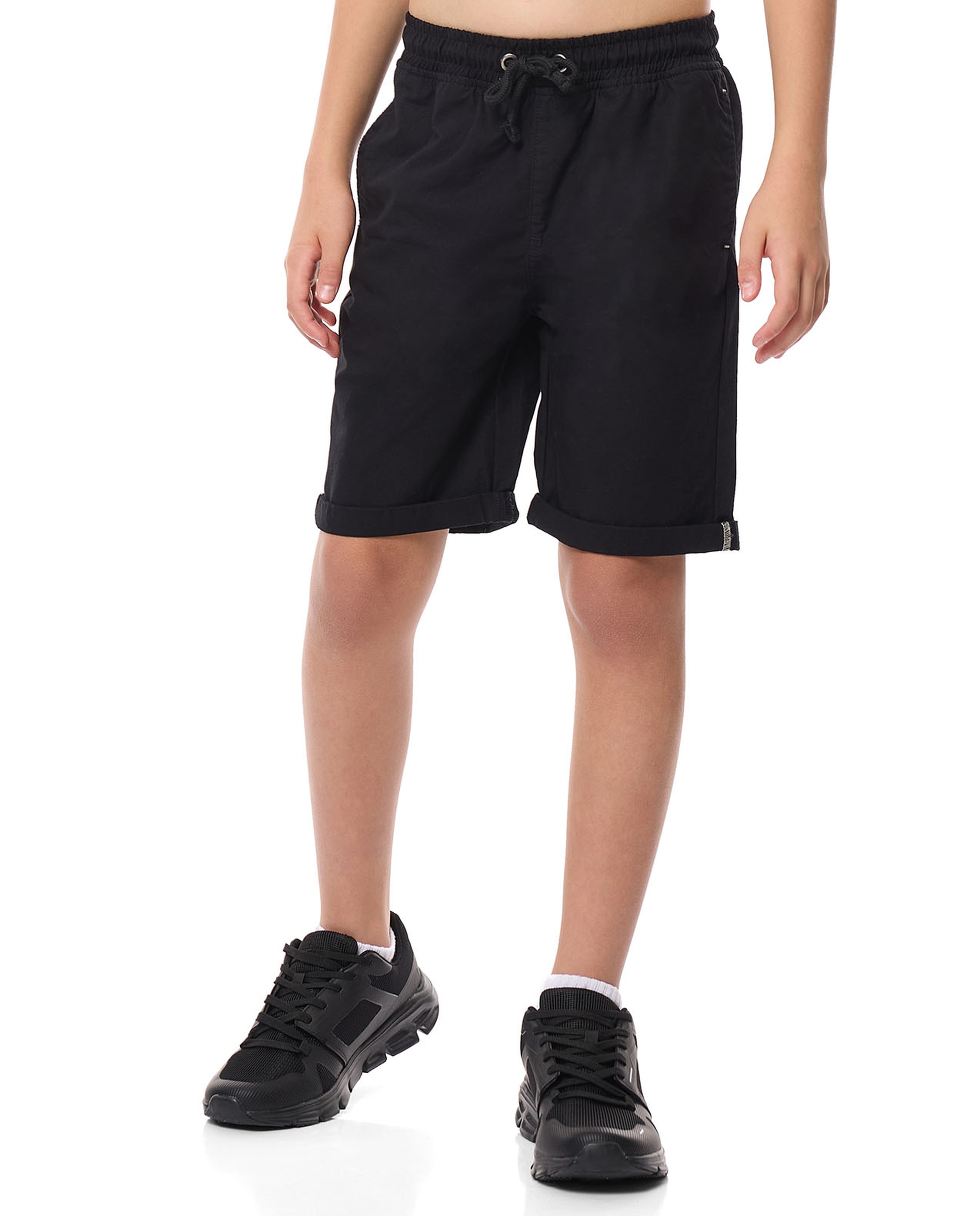 Solid Shorts with Drawstring Waist