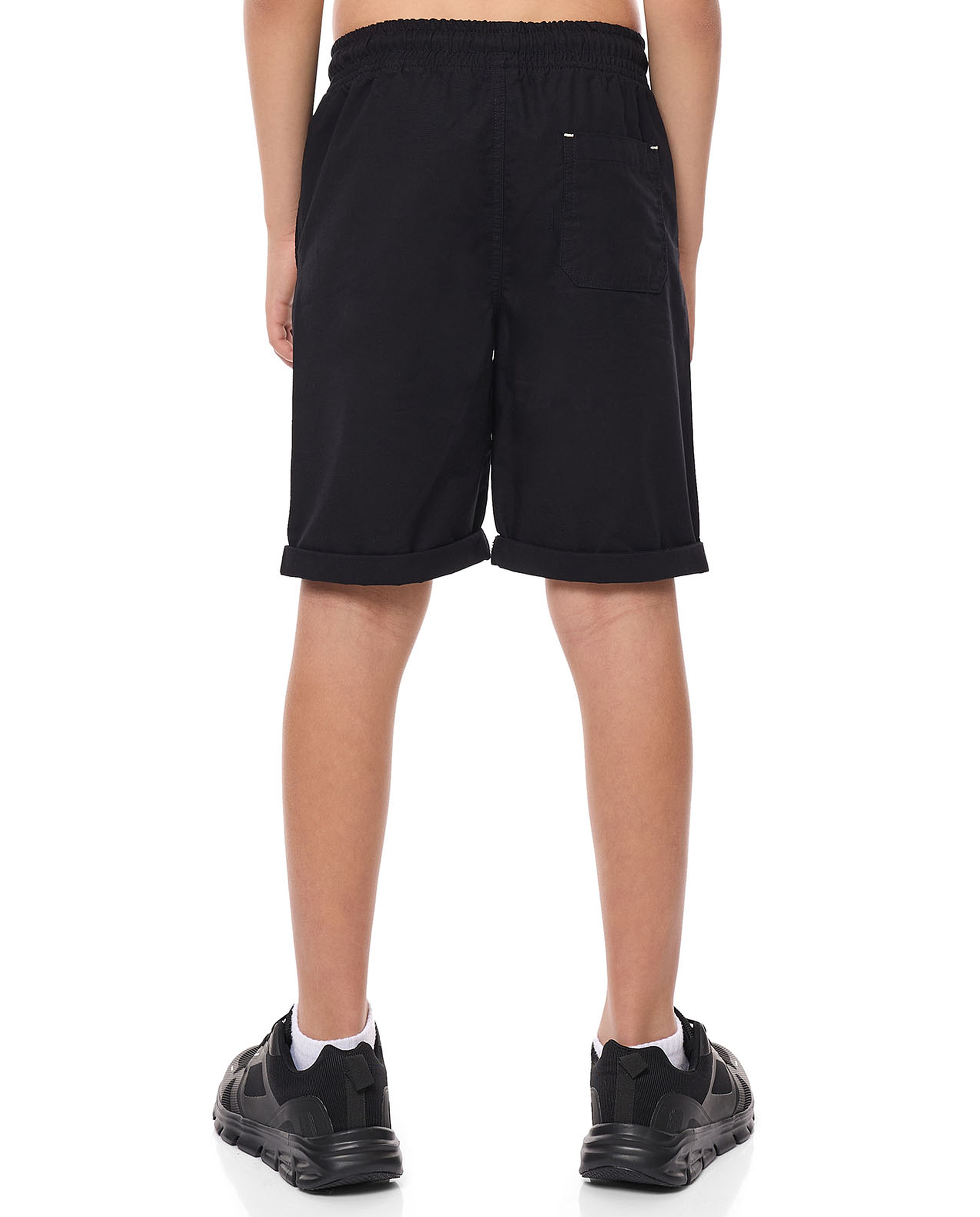 Solid Shorts with Drawstring Waist